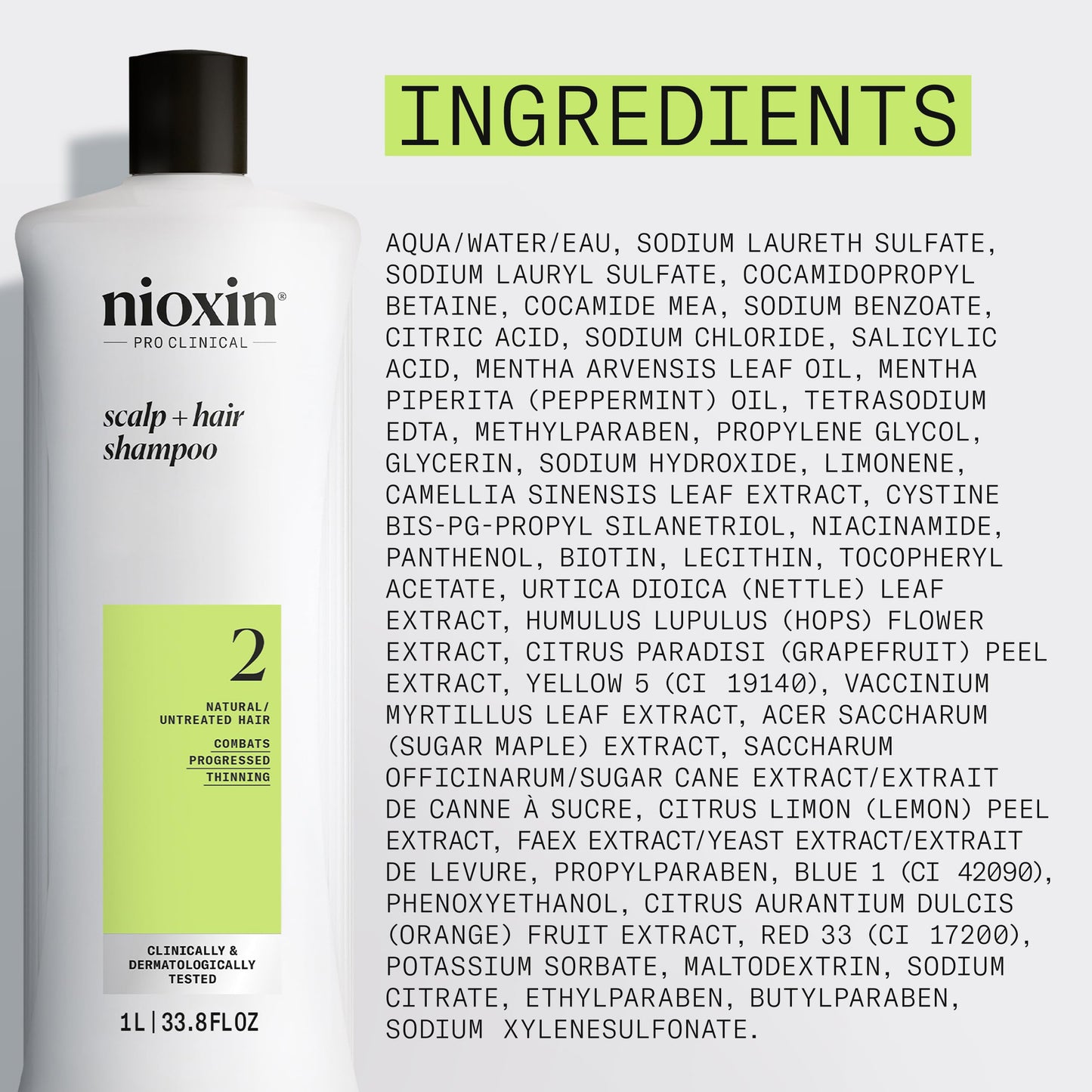 Nioxin Scalp + Hair Thickening System 2 Shampoo, For Natural Hair with Progressed Thinning, 33.8 fl oz (Packaging May Vary) - Available at All In One Marketplace Canada