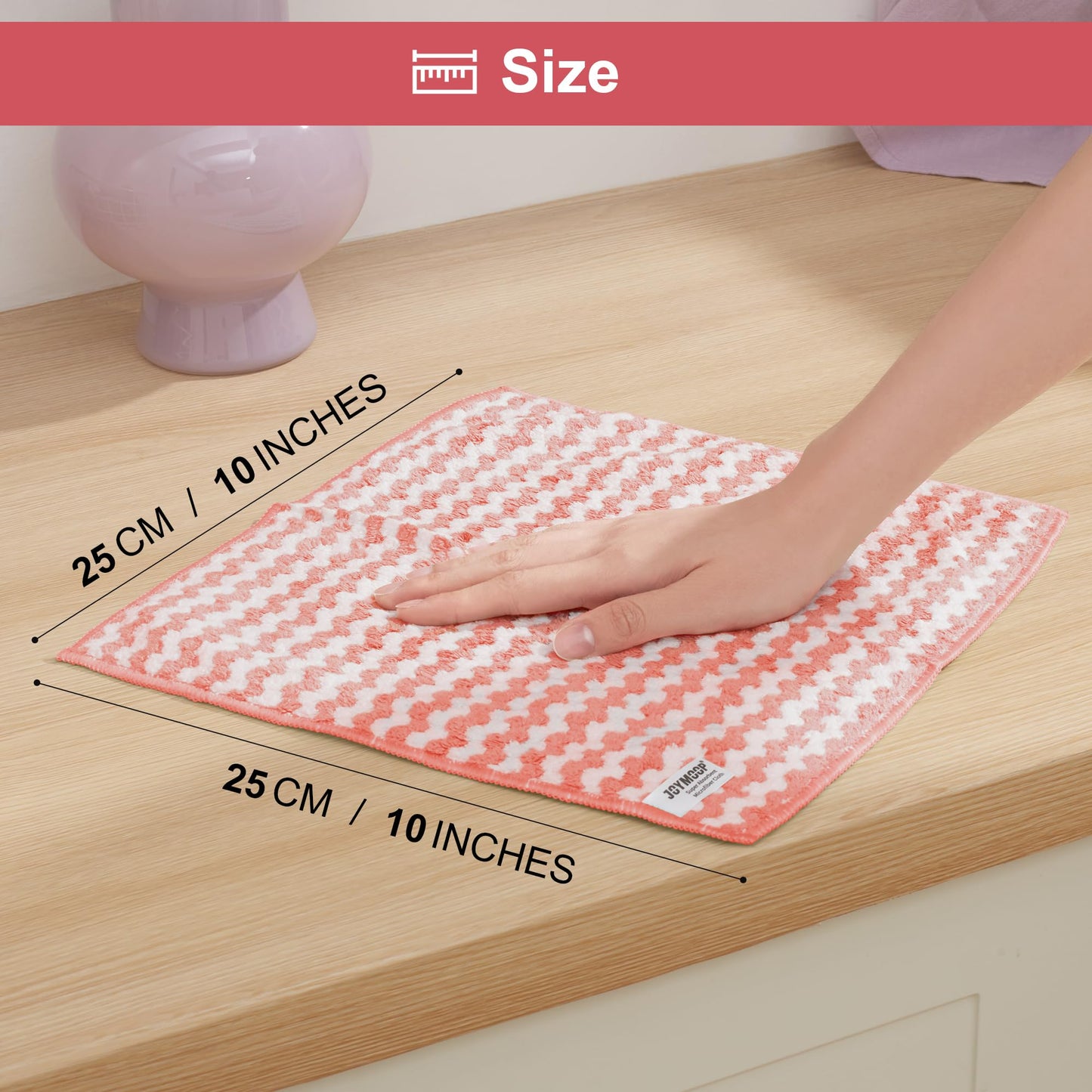 JOYMOOP Microfiber Cleaning Cloths, Dish Cloths for Washing Dishes, 18 Pack Kitchen Towels, Reusable and Washable Dish Towels for Dish Drying Washing, Absorbent Streak Free Lint Free Rags - 10" x 10" - Available at All In One Marketplace Canada