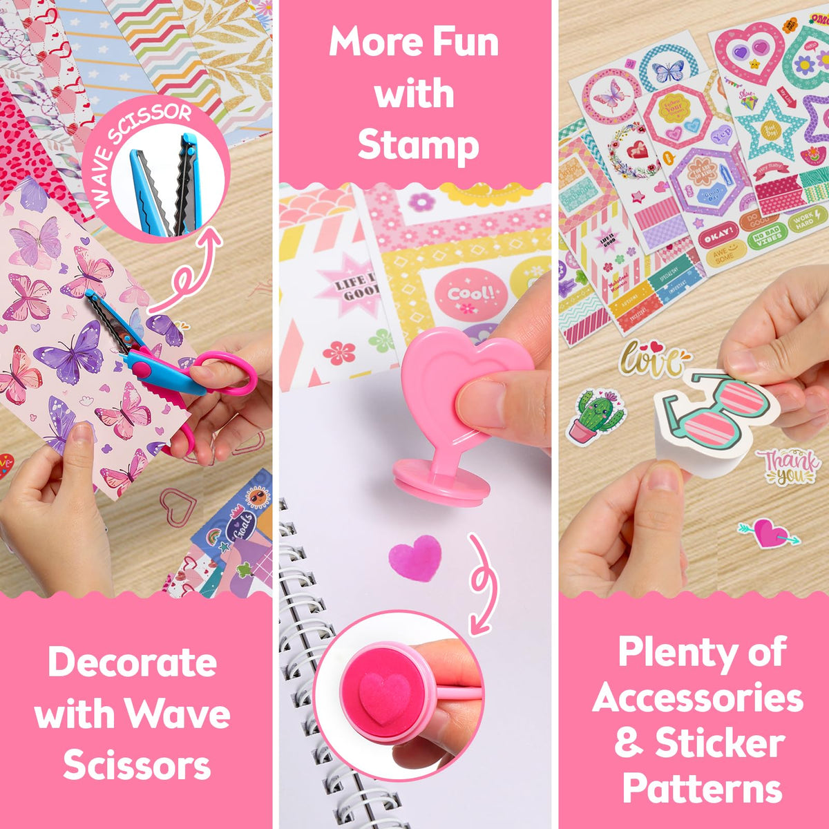 Axirata 2-Pack DIY Journal Kit for Girls, Journal Set for Tween & Teen Girls 6-8-14 Year Old, Art & Crafts Stationery Kit, Scrapbook & Diary Supplies Toy Set Birthday Christmas Ideal Gift for Girls 🍁 All In One Marketplace Canada