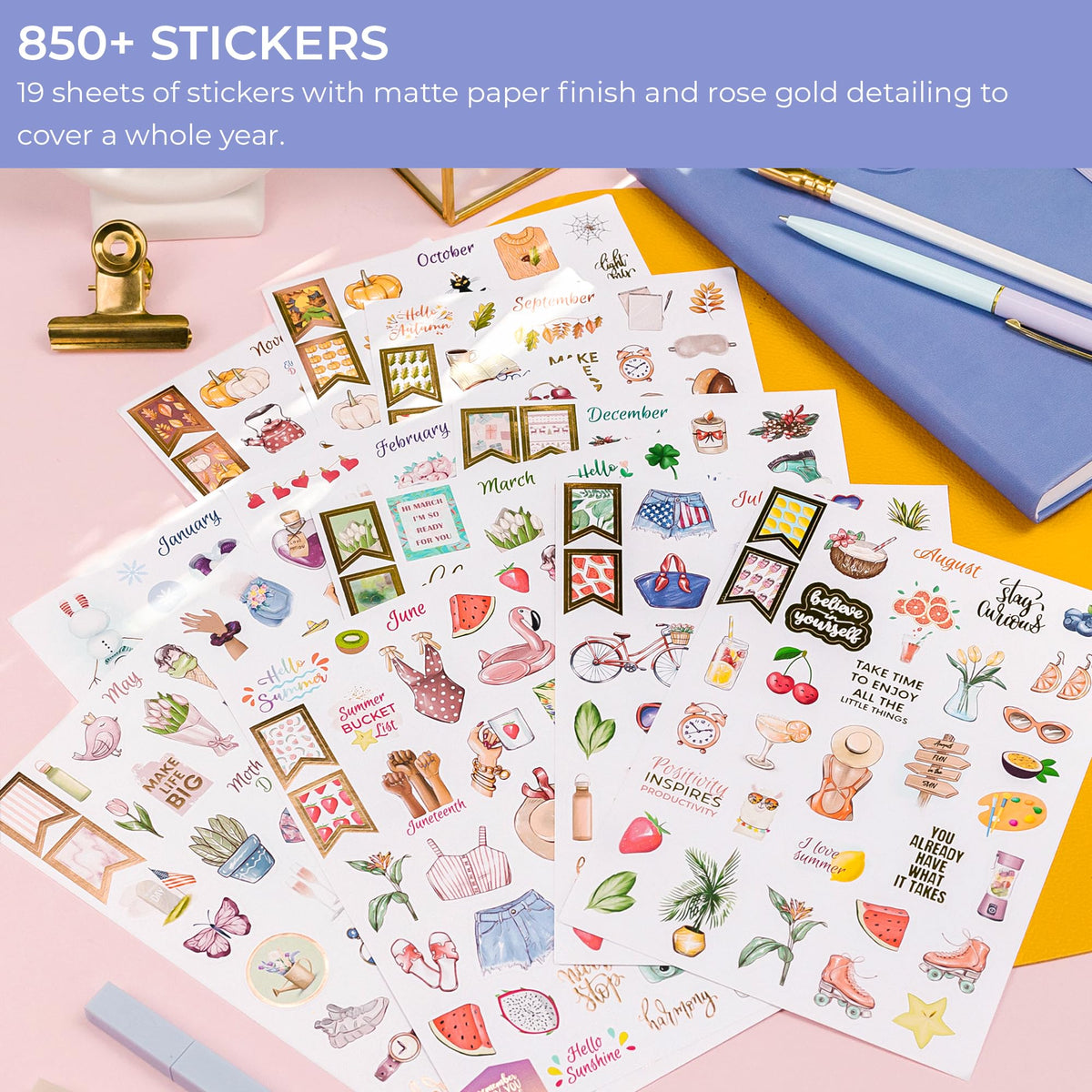 GoGirl Planner Stickers, 850+ Small Aesthetic Calendar & Holiday Book 🍁 All In One Marketplace Canada