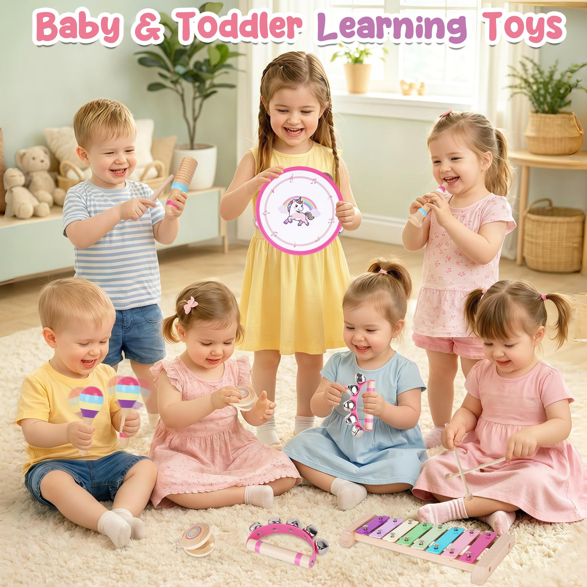 ATOYUS Musical Instruments for Toddlers 1-3, Unicorn Montessori Music Toys 🍁 All In One Marketplace Canada