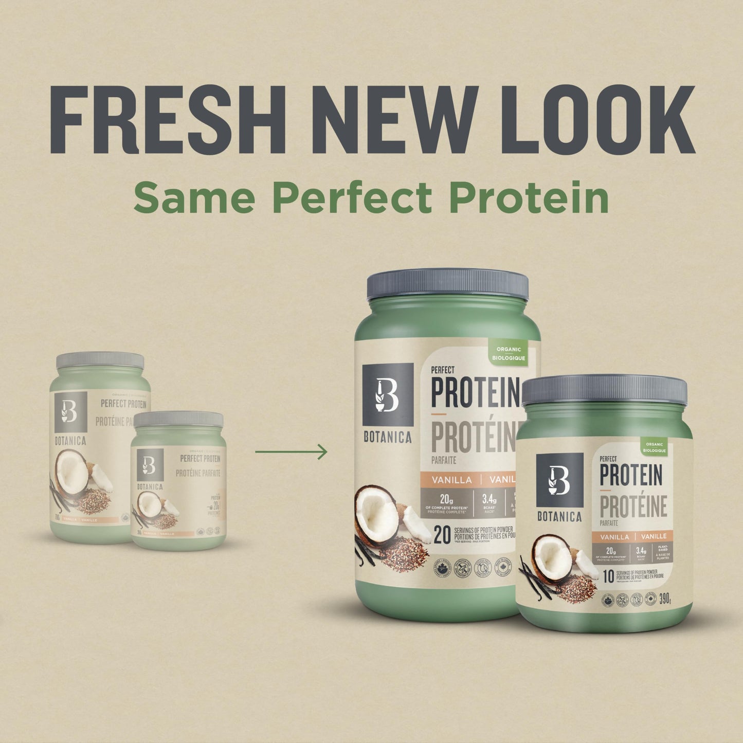 Botanica Organic Vegan Perfect Protein Powder – Plant-Based, Gluten Free, Stevia & Sugar Free – 20 g Protein + 3.4 g BCAAs per Serving, Vanilla, 780 g