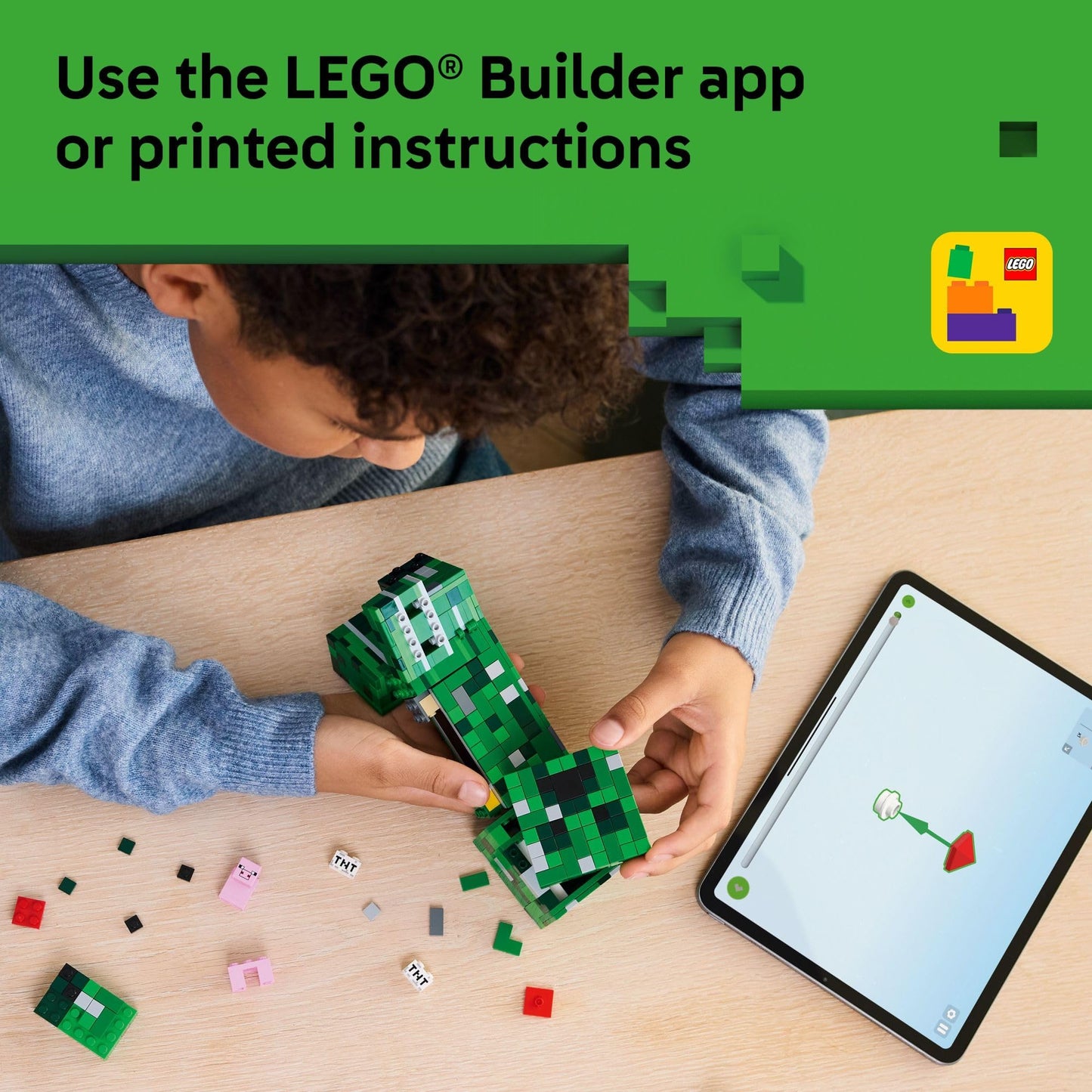 LEGO Minecraft The Creeper Kids Building Toy - Minecraft Toy for Boys & Girls, Ages 10+ - Room Decor for Gamers -W/ 1st Version Minifigure - Gift for Birthdays - 21276