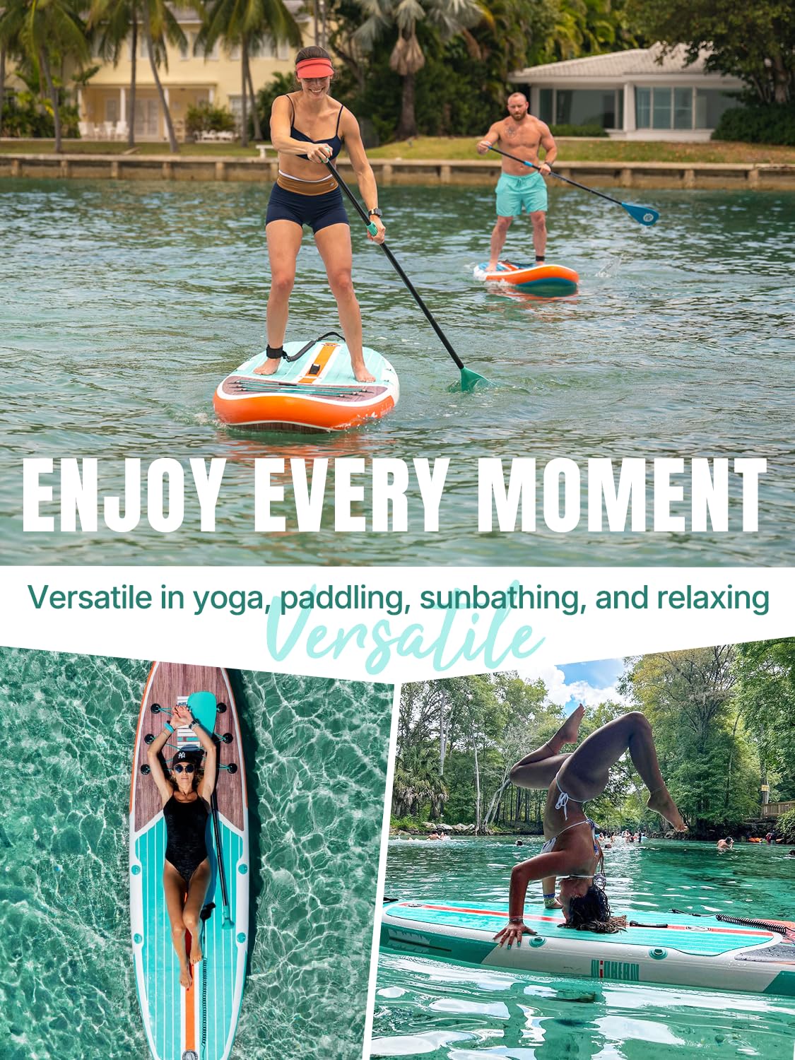 Niphean Inflatable Stand Up Paddle Board with SUP Accessories, 10'6'' All-Round Inflatable SUP, Anti-Slip EVA Deck, Inflatable Paddle Board for Adults & Youth