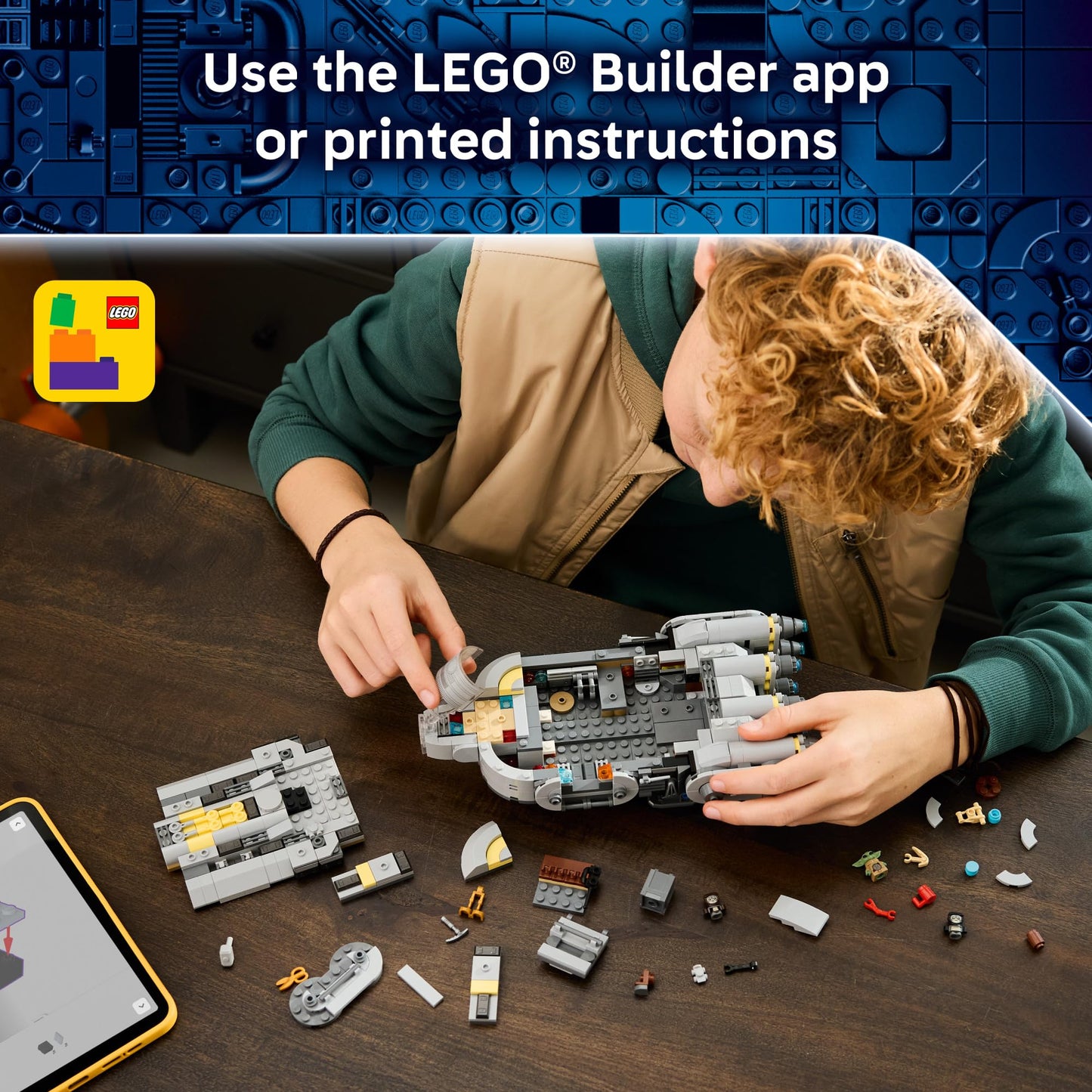 LEGO Star Wars: The Mandalorian and Grogu Anzellan Starship Building Toy - Build and Display Set for Boys & Girls, Ages 9+ - Star Wars Gifts for Kids - W/Grogu & 2 Anzellan Figures - 75445 LEGO