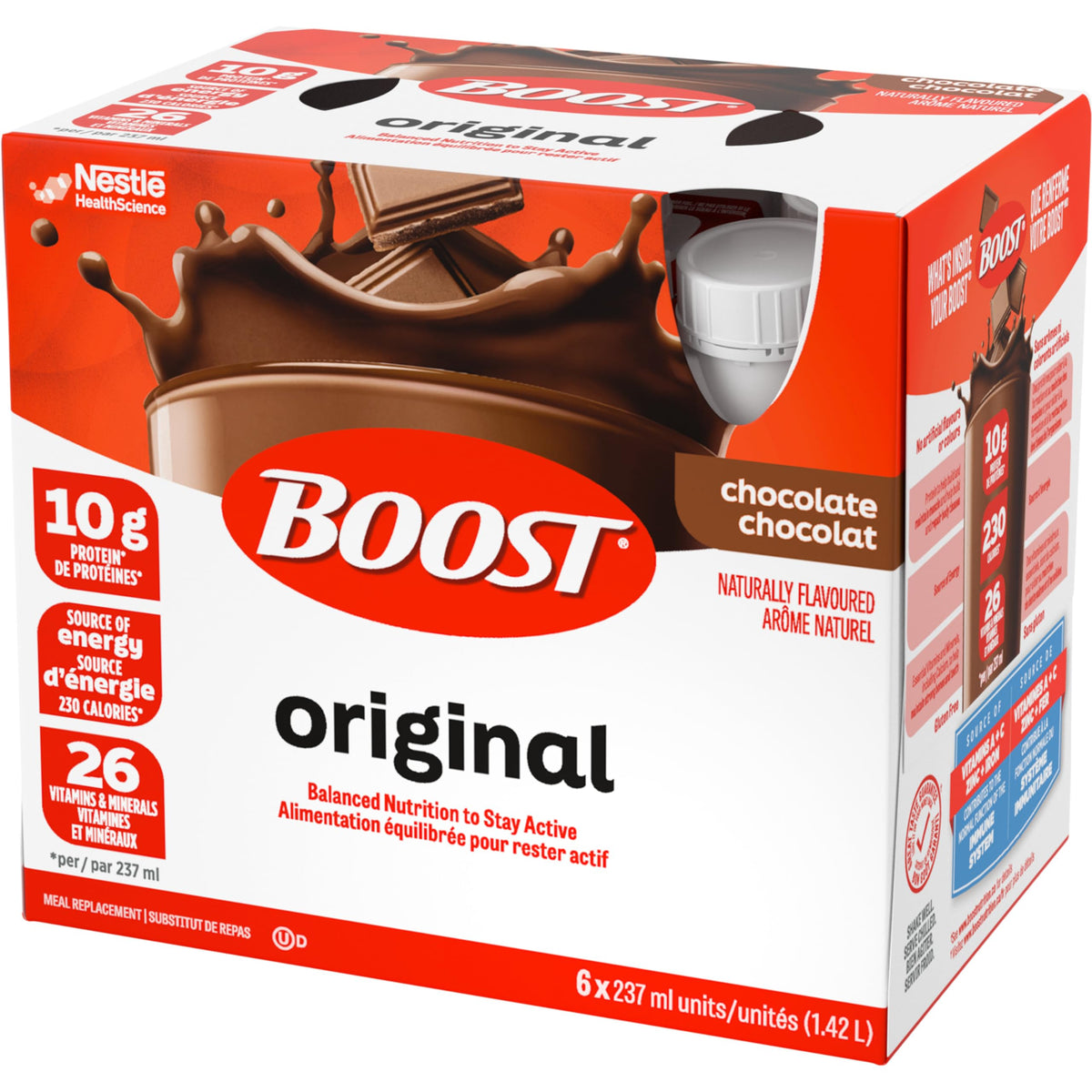 BOOST Original Meal Replacement Drink, Chocolate, 6x237ml, Case Pack of 4, Packaging May Vary