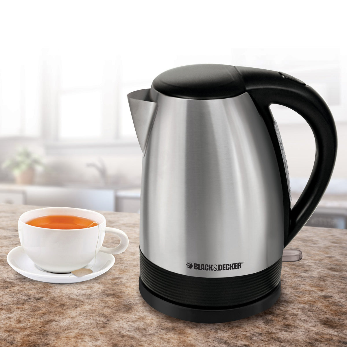 BLACK+DECKER Electric Cordless Kettle, Brushed Stainless Steel
