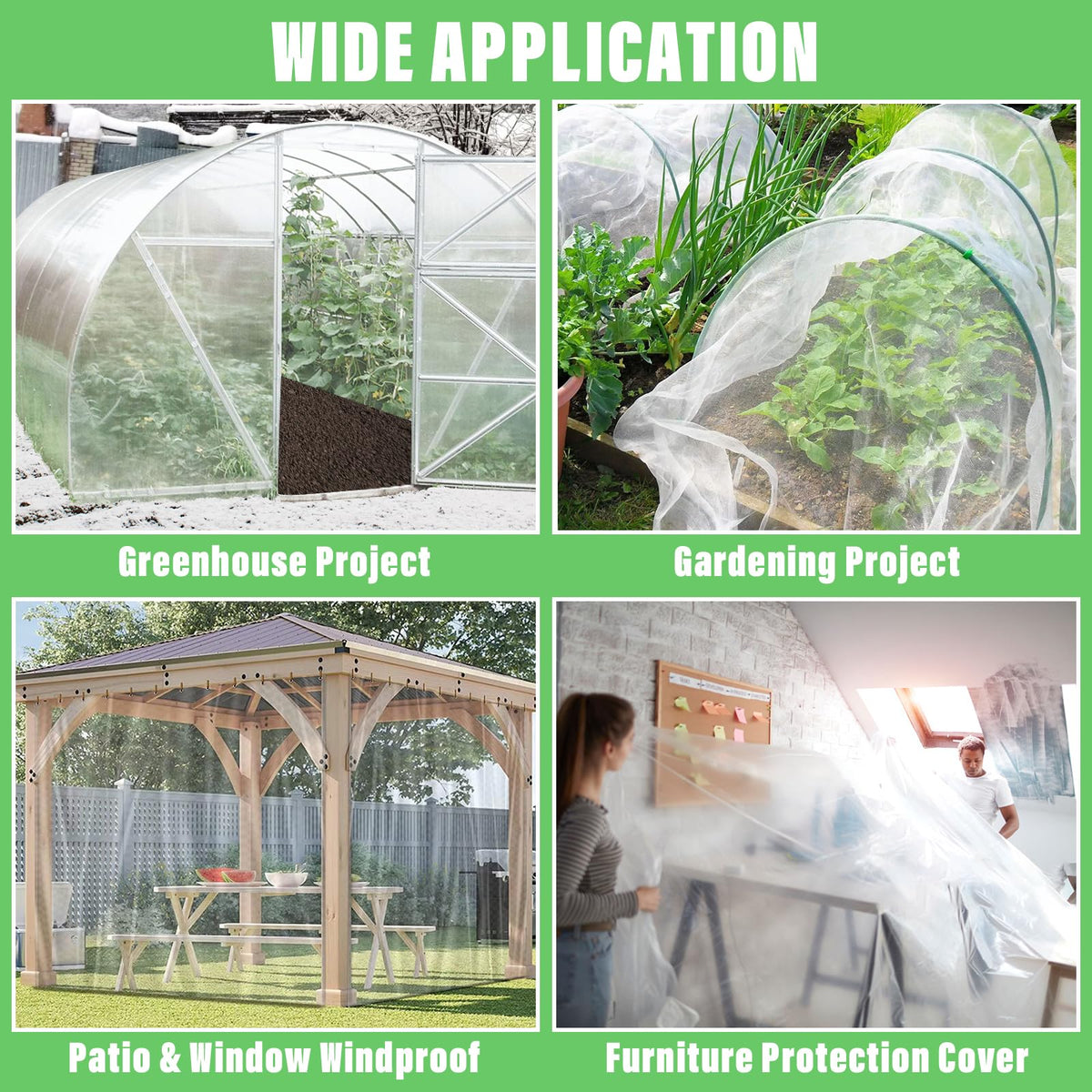 Legigo 10 X 30 Ft Clear Greenhouse Plastic, Plant Covers Freeze Protection 🍁 All In One Marketplace Canada