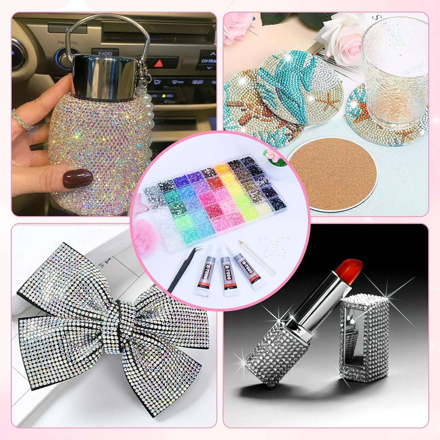 42 Colors 32000Pcs Jelly Rhinestones Bedazzling Kit, 3mm Multicolor Flatback Gems for Crafting, Bedazzle Kit with Tweezers Pen 3Pcs B7000 Glue for Clothes Book Shoes Nails Art Makeup - Available at All In One Marketplace Canada