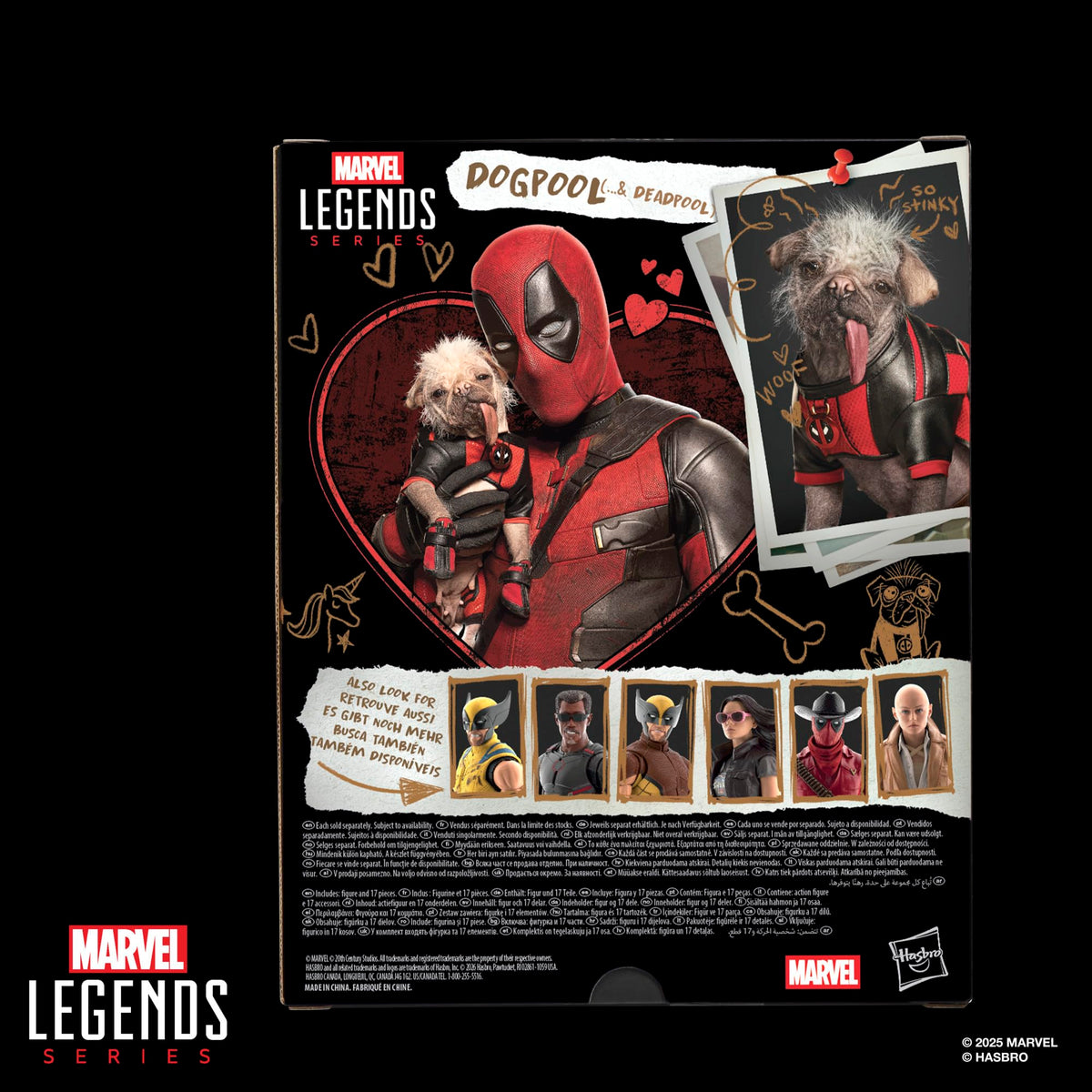 Marvel Legends Series Dogpool and Deadpool, Marvel Studios' Deadpool & Wolverine Movie Collectible 6-Inch Action Figure Gift