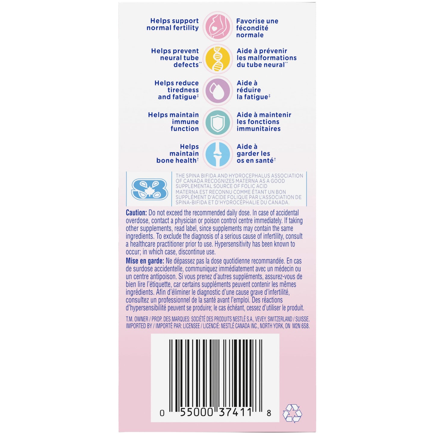 NESTLÉ Materna Prenatal Multivitamin Supplement | Folic Acid | 100 Tablets - Available at All In One Marketplace Canada