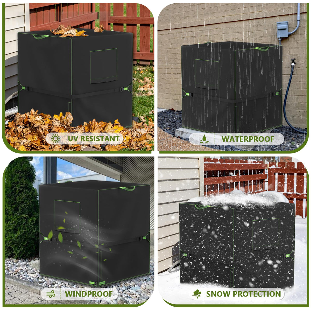 Mokani Air Conditioner Cover for Outside Units, Ac Cover 24 x 24 x 30in, Heavy Duty 42OD Oxford Square A/C Covers, Waterproof Windproof Snowproof AC Unit Cover Winter 🍁 All In One Marketplace Canada
