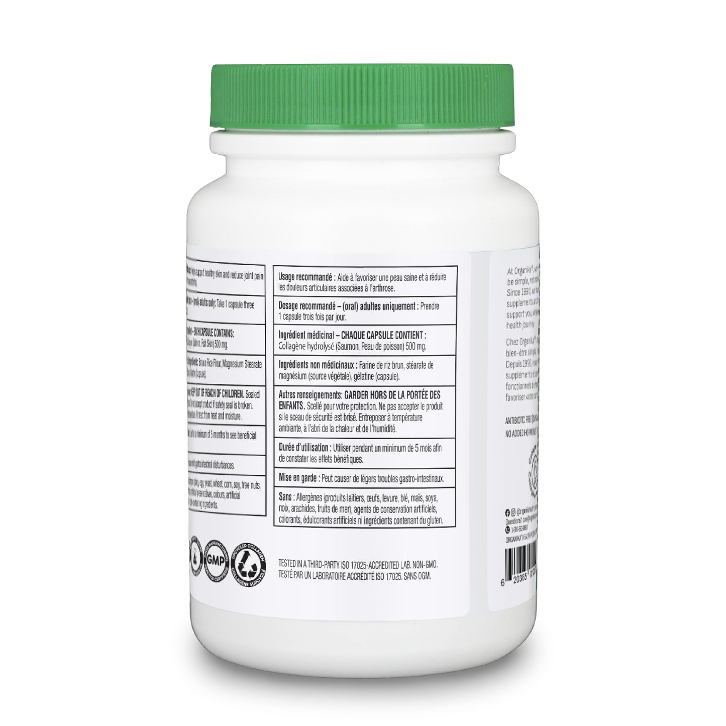 Organika Canadian-Made Marine Collagen Capsules - Salmon Collagen Peptides- Skin, Hair, and Nail Support - Premium Sourcing - 90 caps π All In One Marketplace Canada
