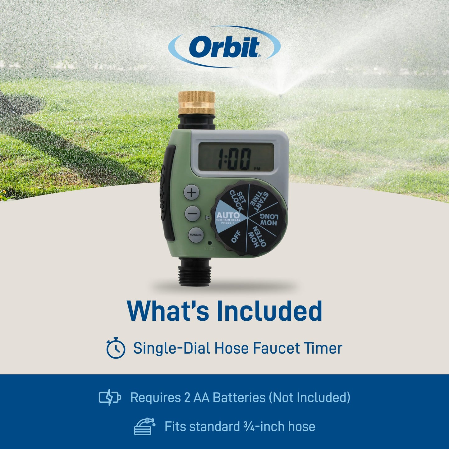 Orbit 62056 One Outlet Single-Dial Hose Faucet Timer Orbit