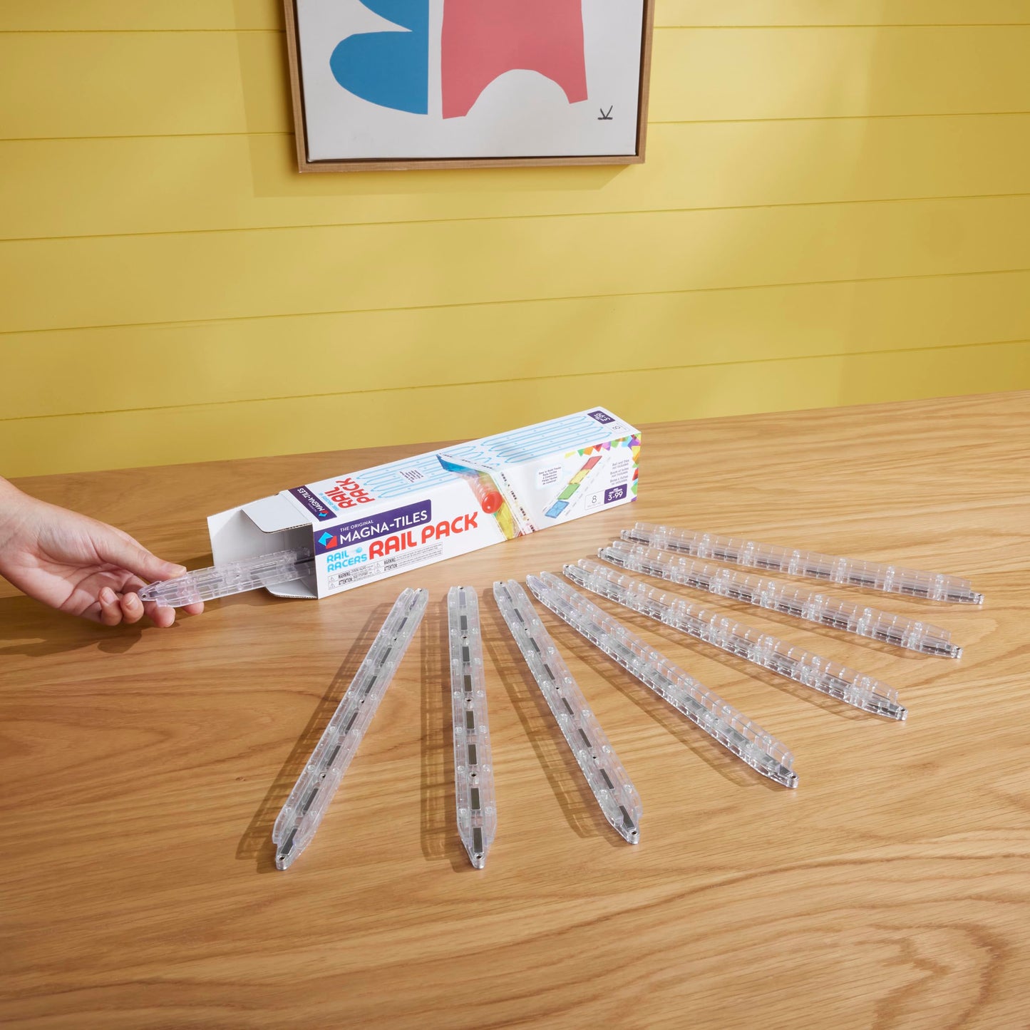 MAGNA-TILES Rail Racers Rail Pack Magnetic Construction Set, The Original Magnetic Building Brand Magna Tiles