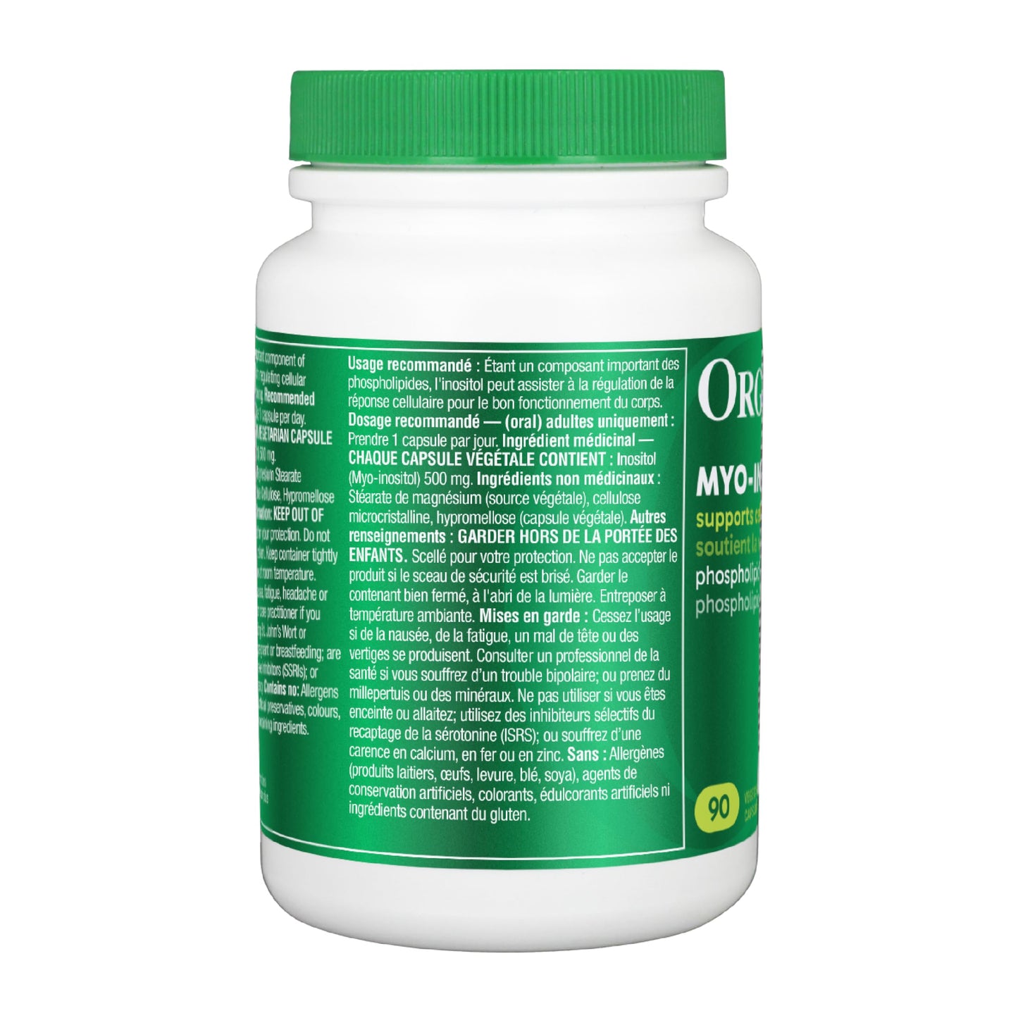 Organika Canadian-Made Inositol (Myo-Inositol)- Cellular Response, Mood Balance, Insulin Support- 90vcaps - Available at All In One Marketplace Canada