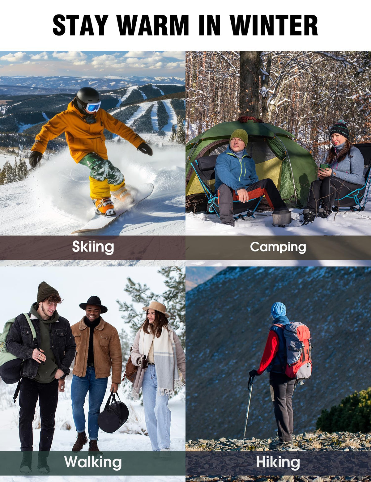 Merino Wool Hiking Socks for Men Thermal Warm Winter Cushion Crew 5 Pairs 🍁 All In One Marketplace Canada