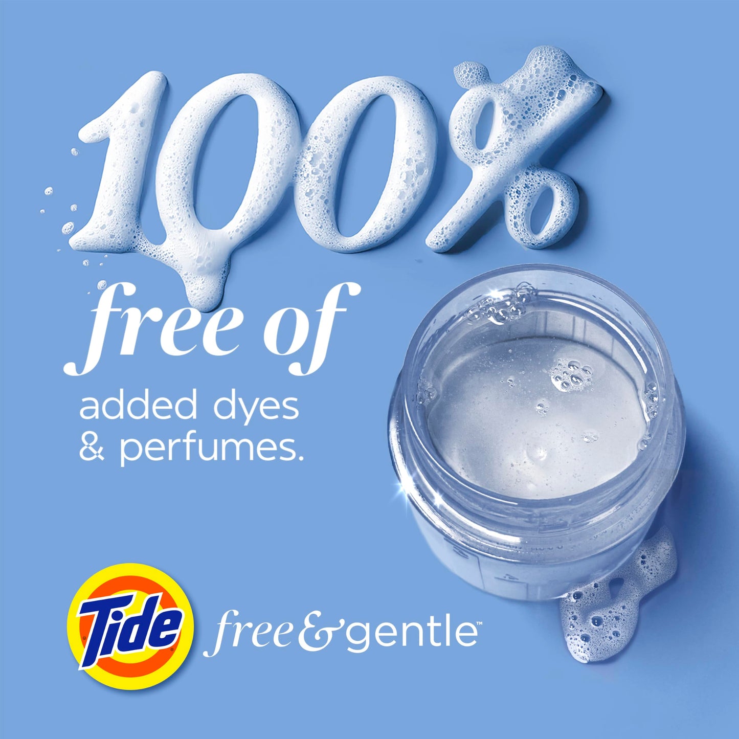 Tide Free & Gentle Liquid Laundry Detergent, Tide Laundry Detergent, Clean Laundry Detergent, 100 Loads, 3.9L