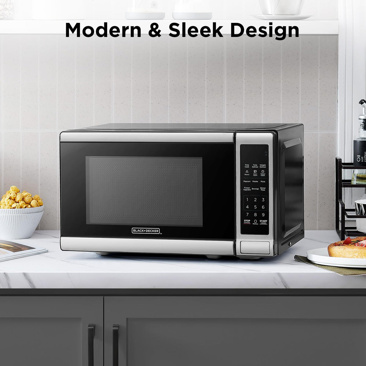 BLACK+DECKER Microwave Oven, 0.7 Cu.ft 700W Digital Stainless Steel