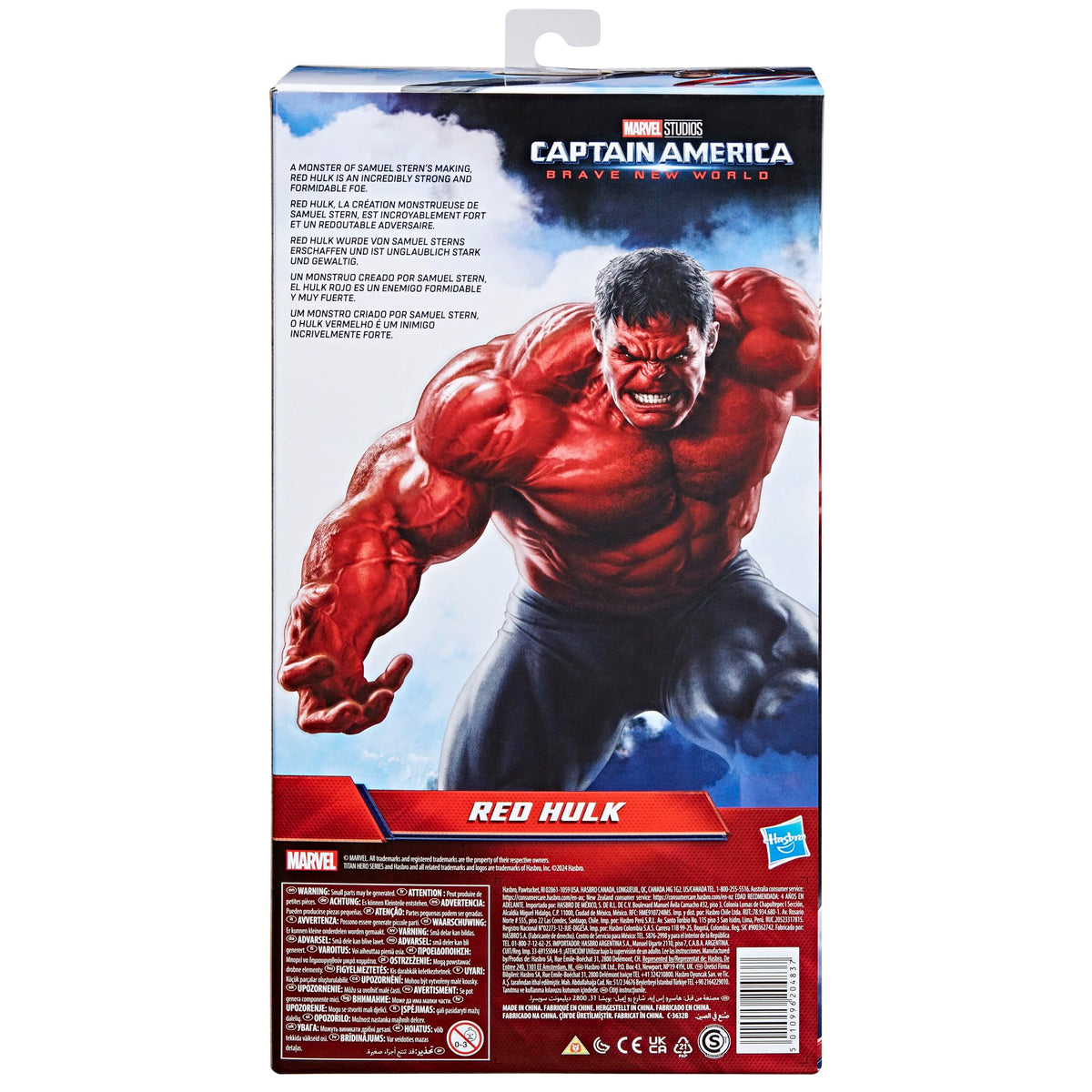 Marvel Studios Captain America Brave New World, Titan Hero Series, 12-Inch Deluxe Red Hulk Action Figure, Super Hero Toys for Kids 4 and Up