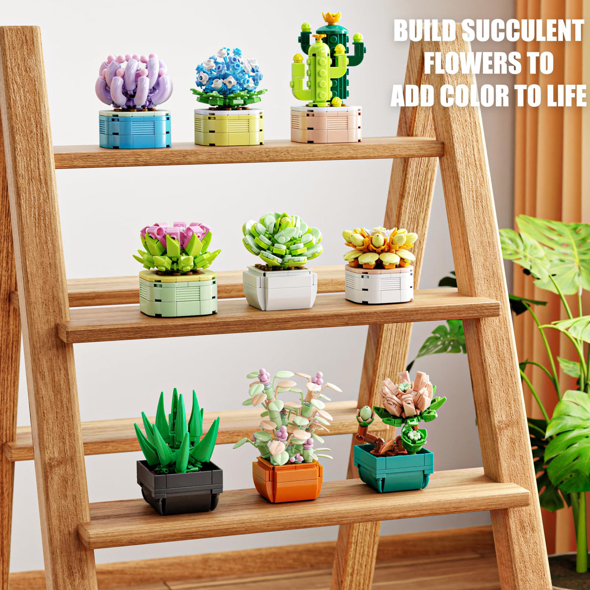 TYCOLE Tiny Flowers Succulents Artificial Plant Set-Creative Botanical Building Block 9 in 1 Toy, Botanical Collection for Office&Home Decor,Christmas Birthday Gift for Adults and Kids 8-12(832 PCS) 🍁 All In One Marketplace Canada