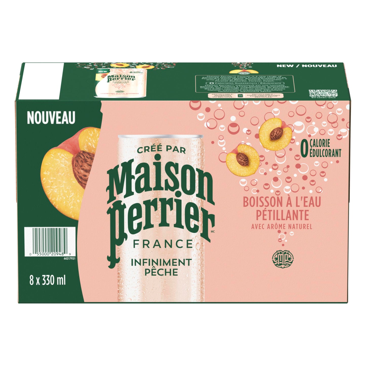Maison Perrier Forever Peach, Sparkling Water Beverage, 24 x 330ml Maison Perrier