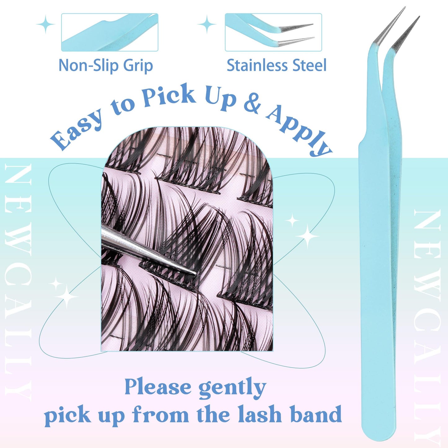 Lash Clusters Kit Wispy Natural Cluster Eyelash Extension Kit DIY Lash Extension Kit C Curl 10-16MM Eyelash Clusters Volume Individual Lashes Kit by Newcally - Available at All In One Marketplace Canada