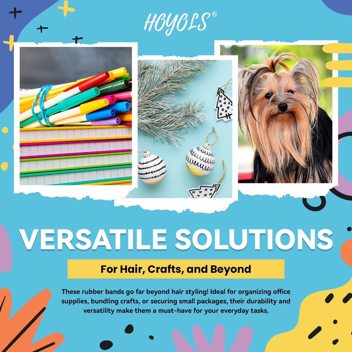 HOYOLS Baby Hair Ties Rubber Bands for Toddler Infants Kids Girls Thin Small Hair Elastics TPU 1500 Piece Pack - Available at All In One Marketplace Canada