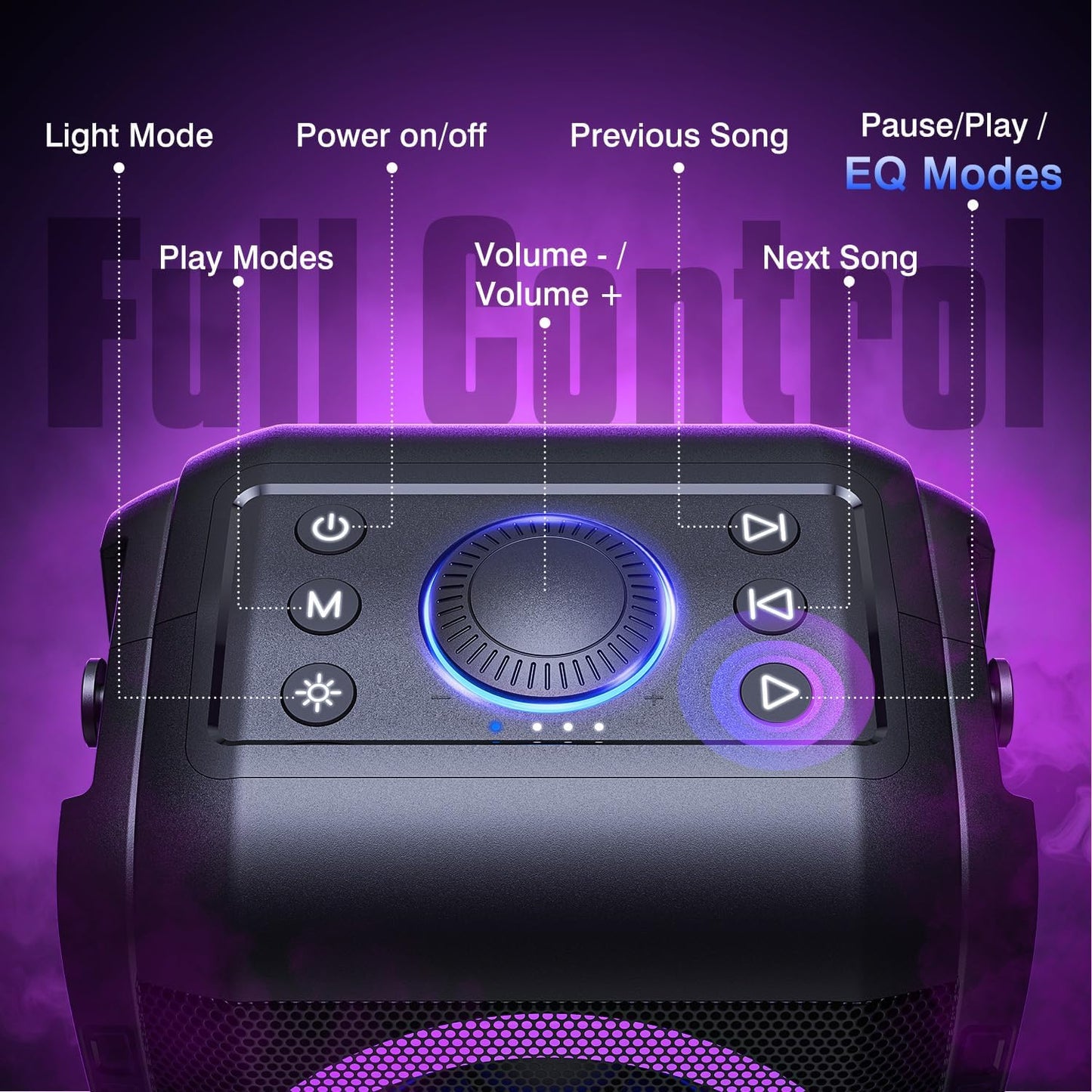 W-KING Bluetooth Speaker Loud, 180W Peak Party Portable Outdoor Haut Parleur Speaker Wireless Boom Box/4 Drivers(2 * 4.04’’ Woofer)-80W Deep Bass Tube, Huge 115dB Sound, Lights/IPX5/EQ/24H/USB/TF/AUX