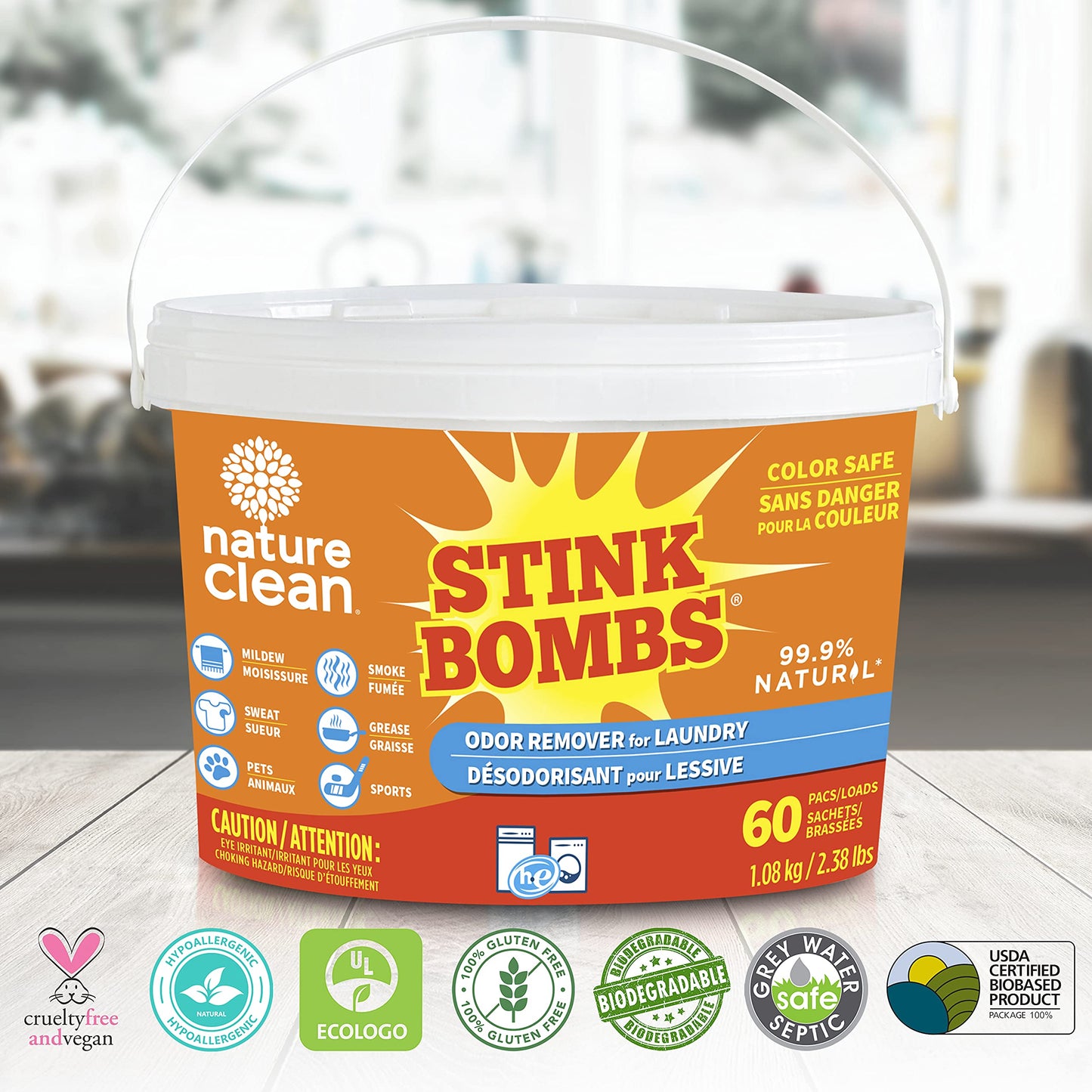 Nature Clean Stink Bombs Odor Remover Packs, 60 Count Nature Clean