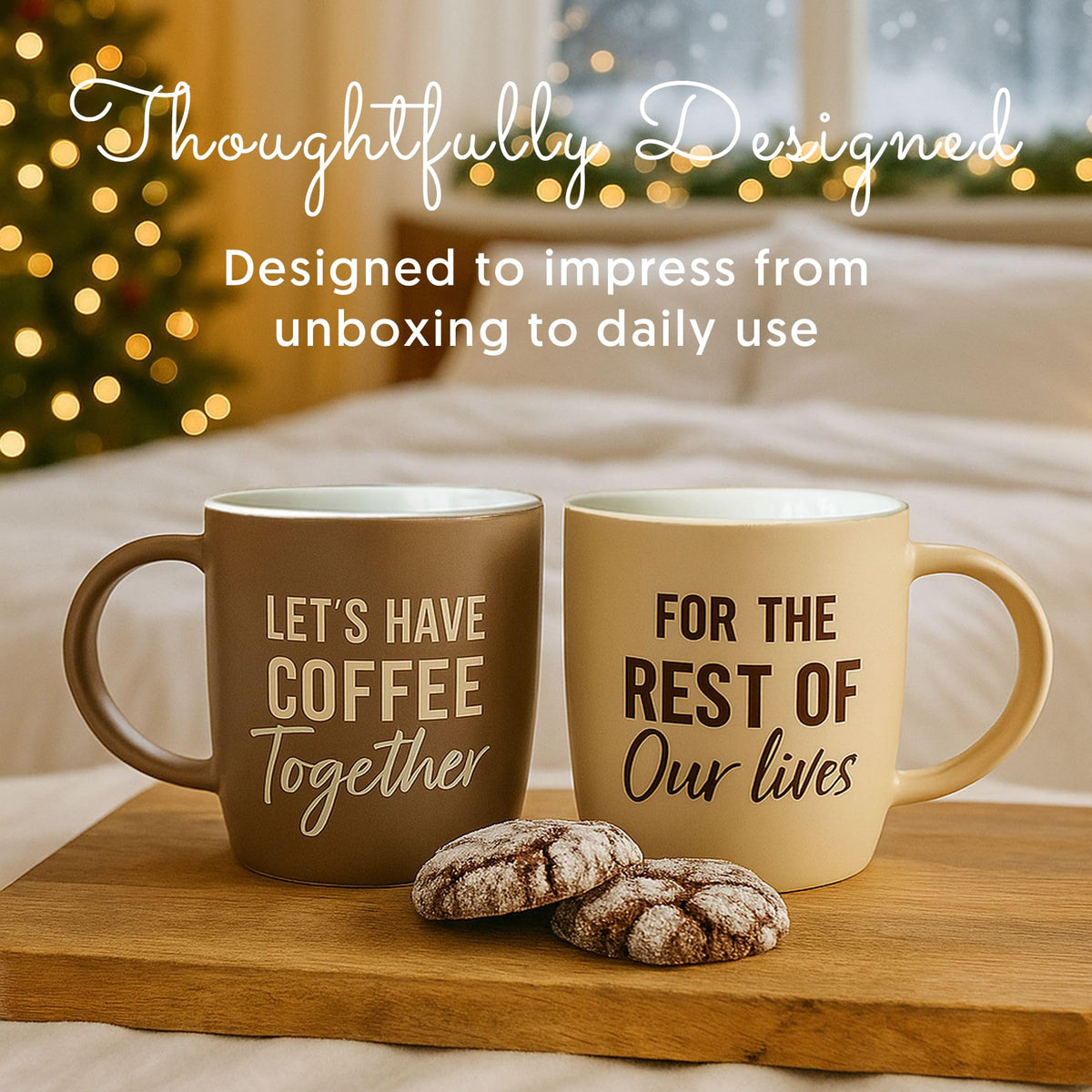 Triple Gifffted Lets Have Coffee Together Mug Set for Couples 380ml Ceramic 🍁 All In One Marketplace Canada