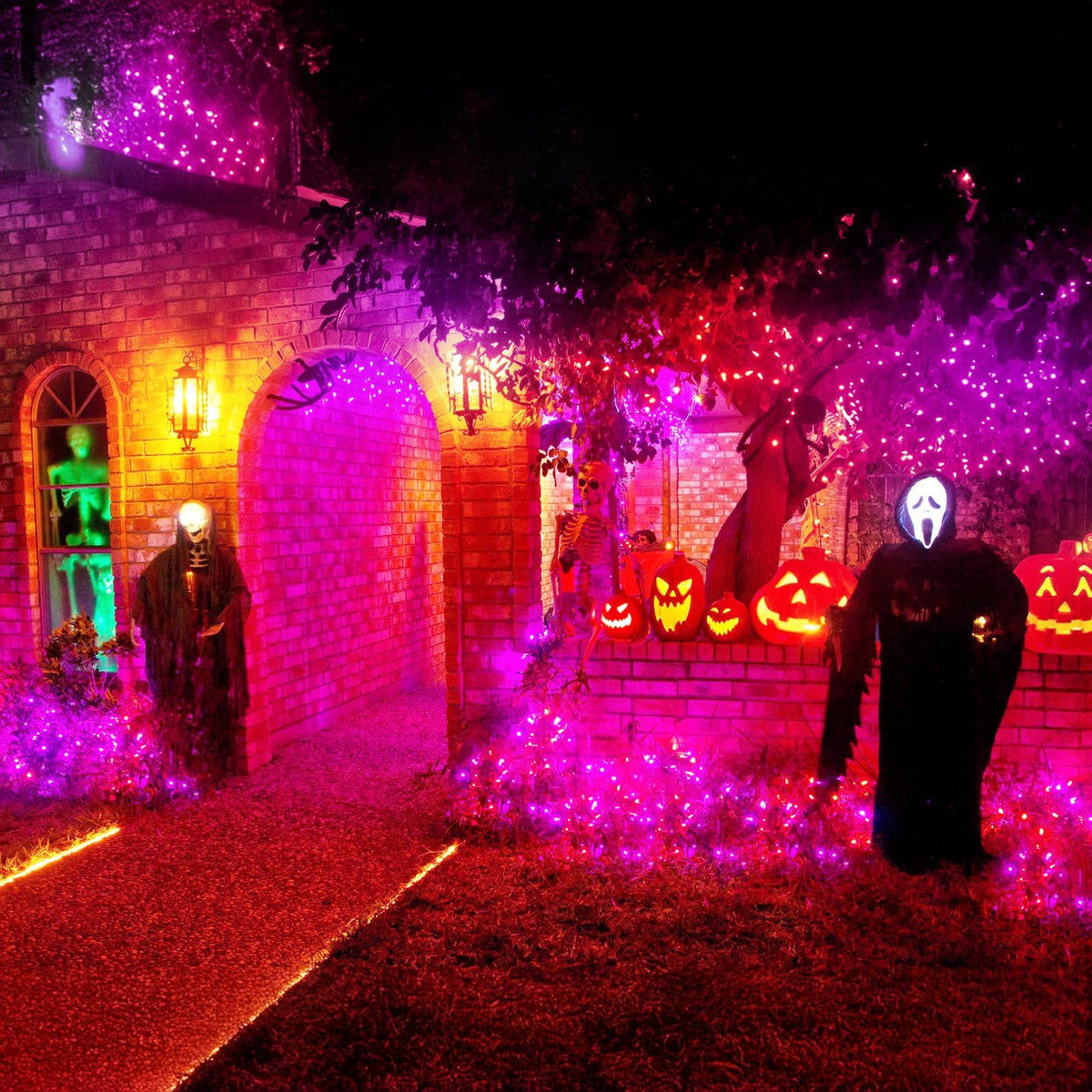 Halloween Lights Outdoor, 105FT 300 LED String Light (Purple Orange) 🍁 All In One Marketplace Canada