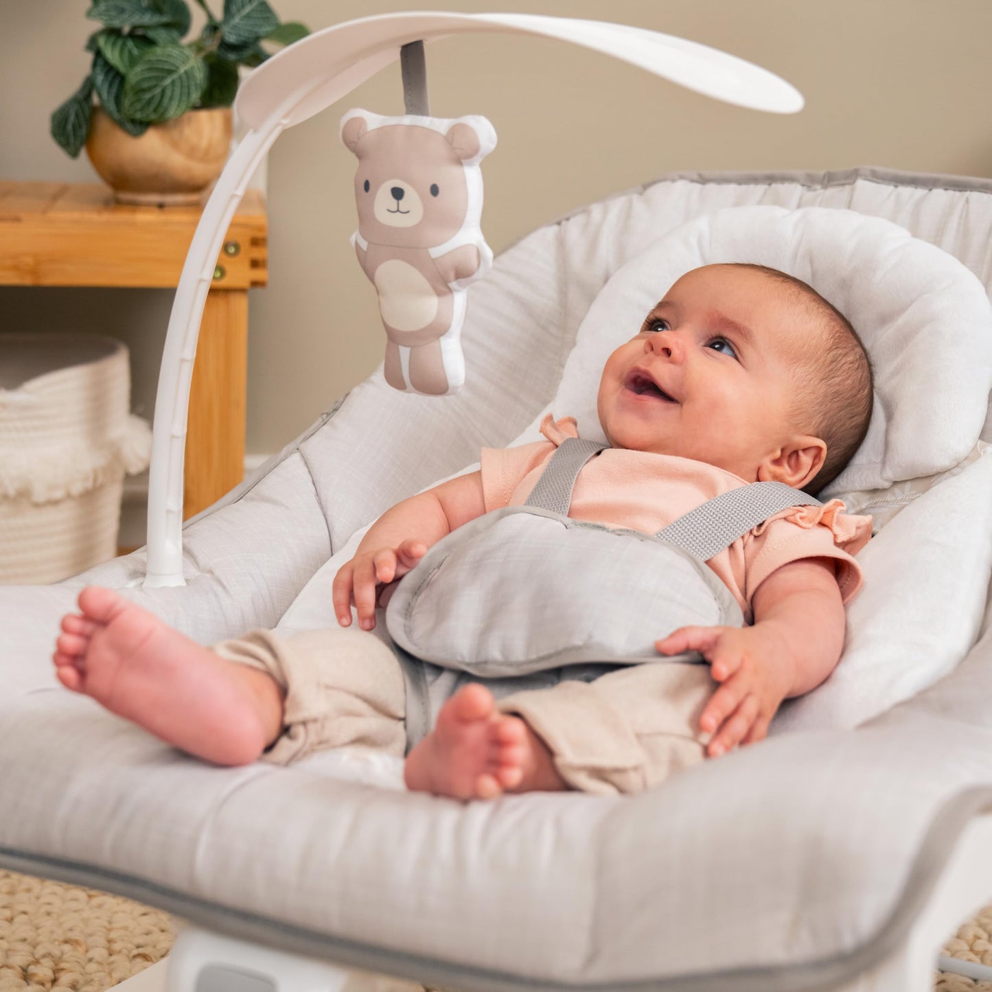Ingenuity Keep Cozy 3-in-1 Grow with Me Vibrating Baby Bouncer Seat & Infant to Toddler Rocker, Vibrations & Toy Bar, 0-30 Months Up to 40 lbs - Linden 🍁 All In One Marketplace Canada