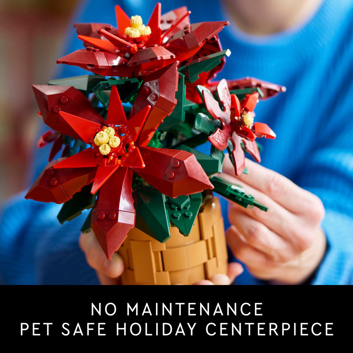 LEGO Icons Poinsettia Building Sets for Adults - Artificial Flowers for Decoration - Festive Holiday Flowers for Table Centerpiece - 10370 🍁 All In One Marketplace Canada