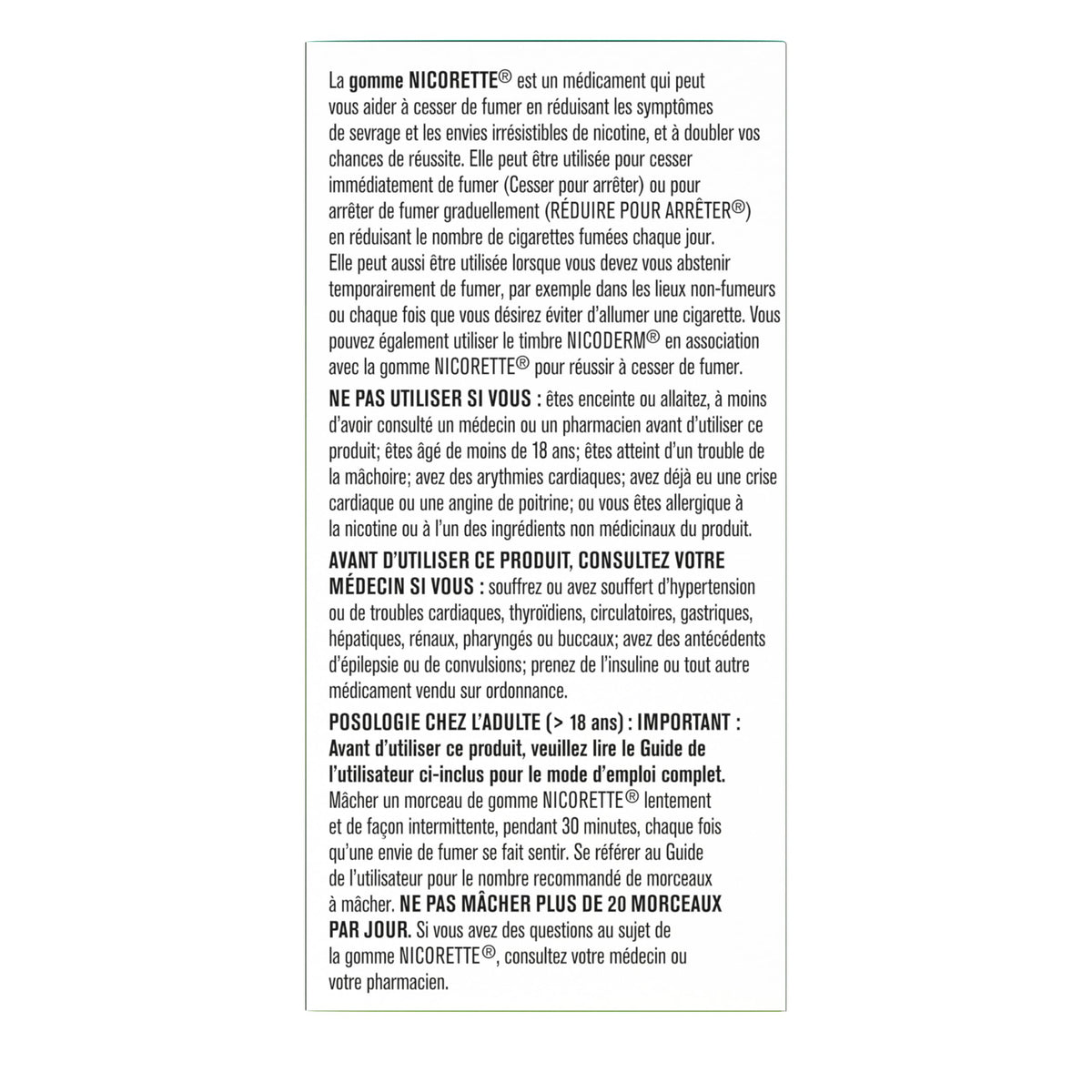 Nicorette Gum, Nicotine 2 Mg, Spearmint Flavour, Quit Smoking Aid And Smoking Cessation Aid, 105 Count