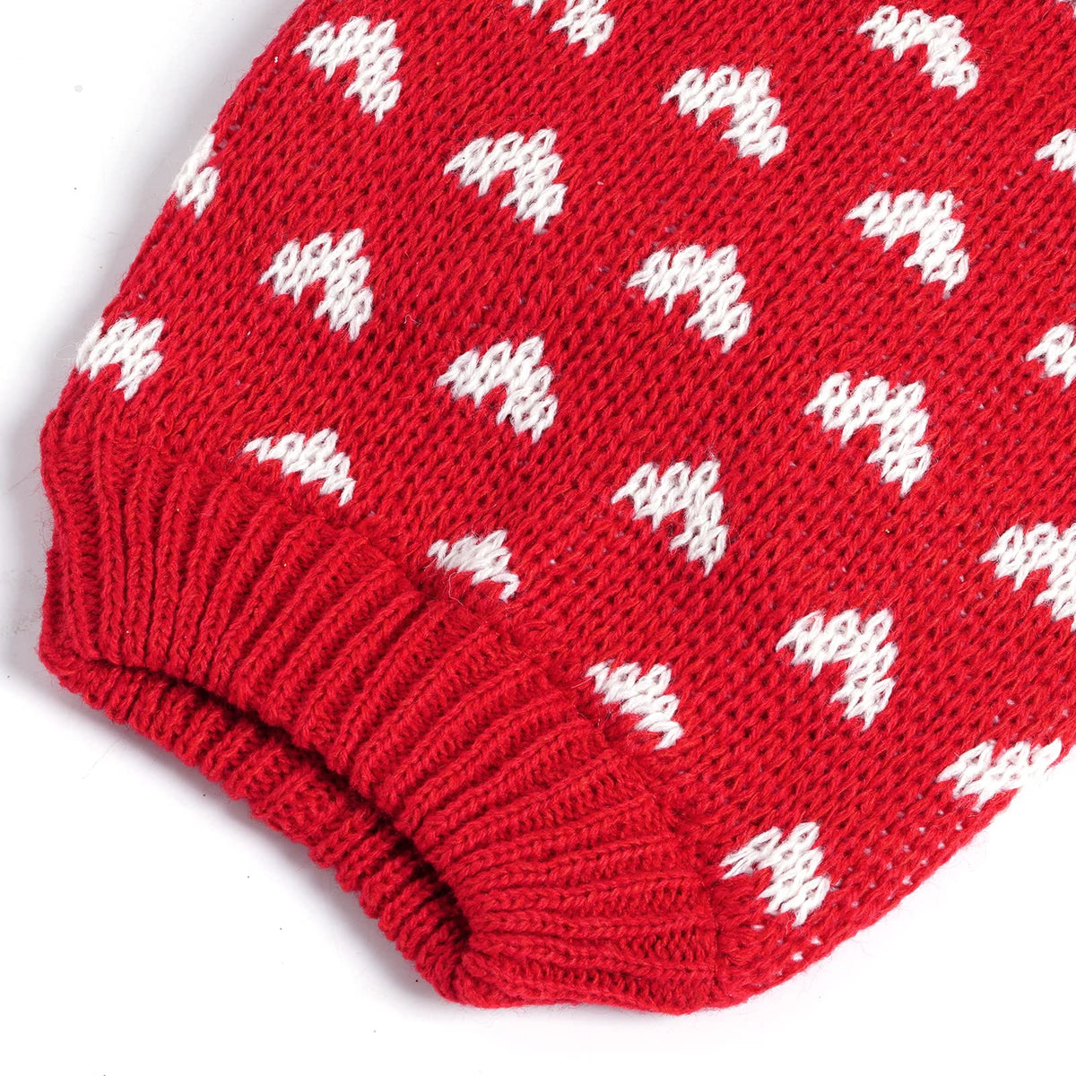 Dxhycc Dog Knitted Sweater Dog Heart Sweater Puppy Sweater Warm Soft Pet Holiday Clothes for Small Cats and Dogs (Red, S) 🍁 All In One Marketplace Canada