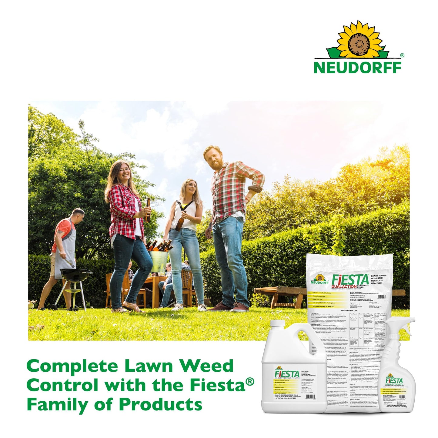 Fiesta Broadleaf Weed Killer for Lawns, Controls Dandelion, White Clover, & More & See Result within Hours. People & Pets Can Enter Treated Area when Spray Dries, Made with Iron, Rainfast in 3 Hours.