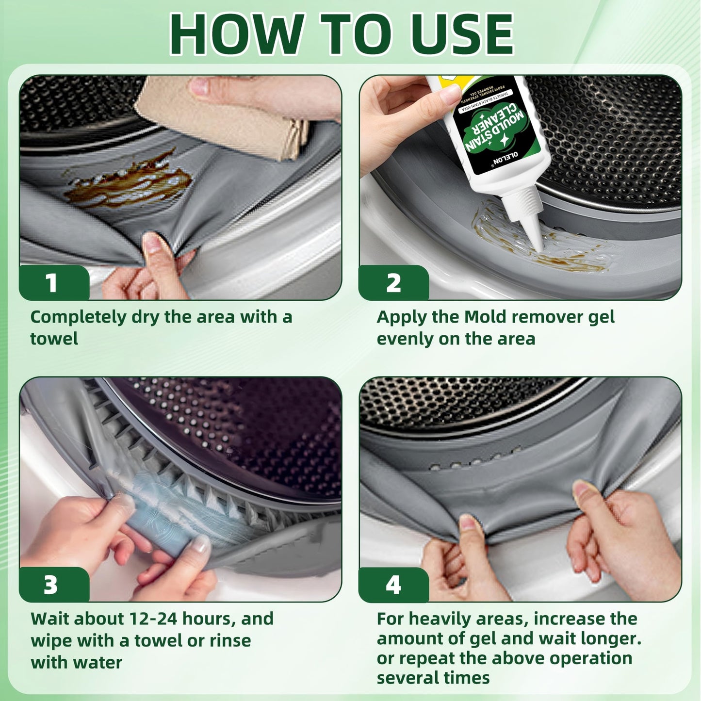 Mold Remover Gel for Washing Machine Cleaner and Tile Grout Cleaner