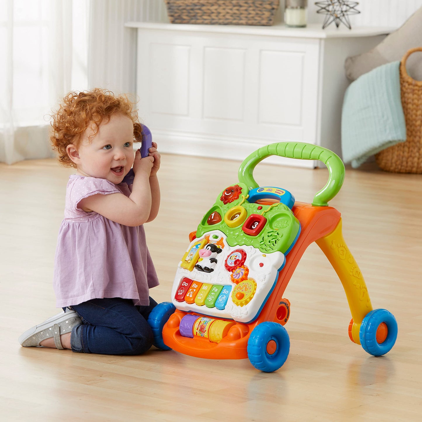 VTech Sit-to-Stand Learning Walker (Frustration Free Packaging - English Version), Orange