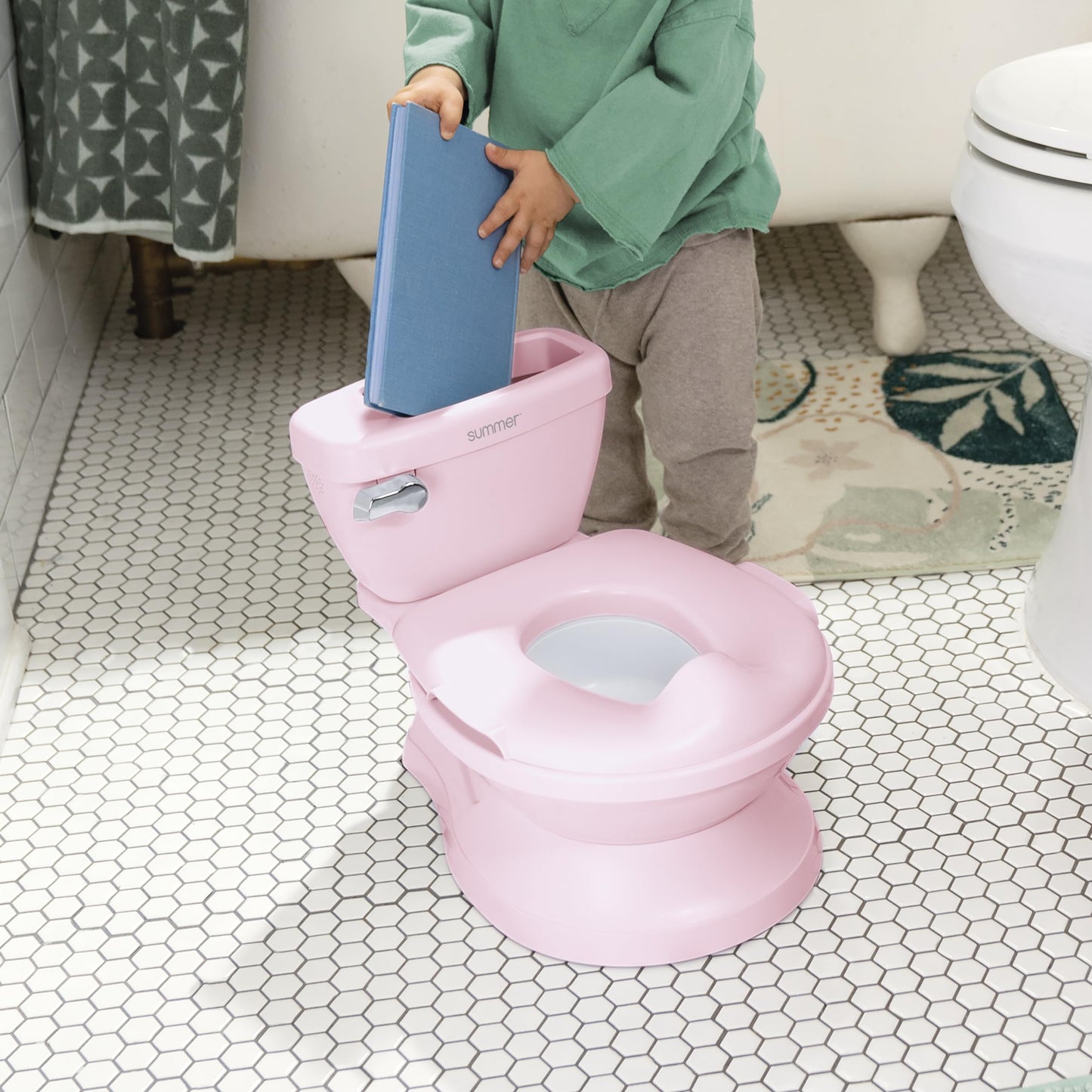 Summer by Ingenuity My Size Potty Pro in Pink, Infant Potty Training Toilet, Lifelike Flushing Sound, For Ages 18 Months, Up to 50 Pounds