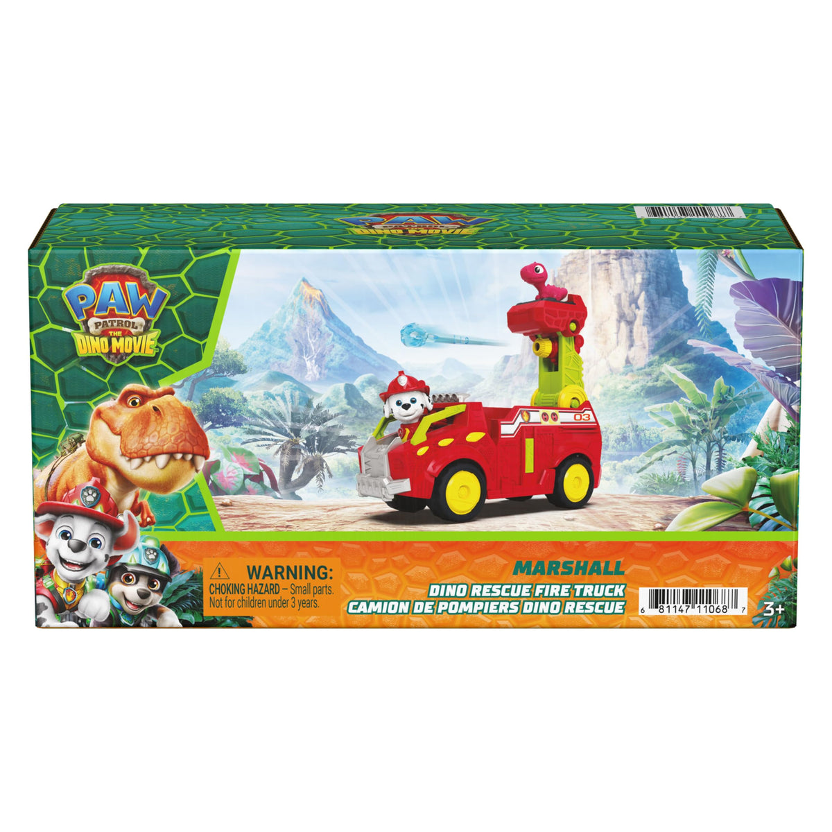 PAW Patrol The Dino Movie Marshall Dino Rescue Firetruck Toy Vehicle