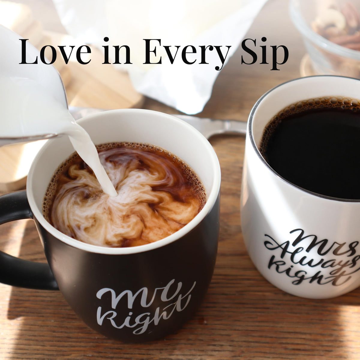 Triple Gifffted Mr Right and Mrs Always Right Coffee Mugs Gift Set, 380 ml 🍁 All In One Marketplace Canada