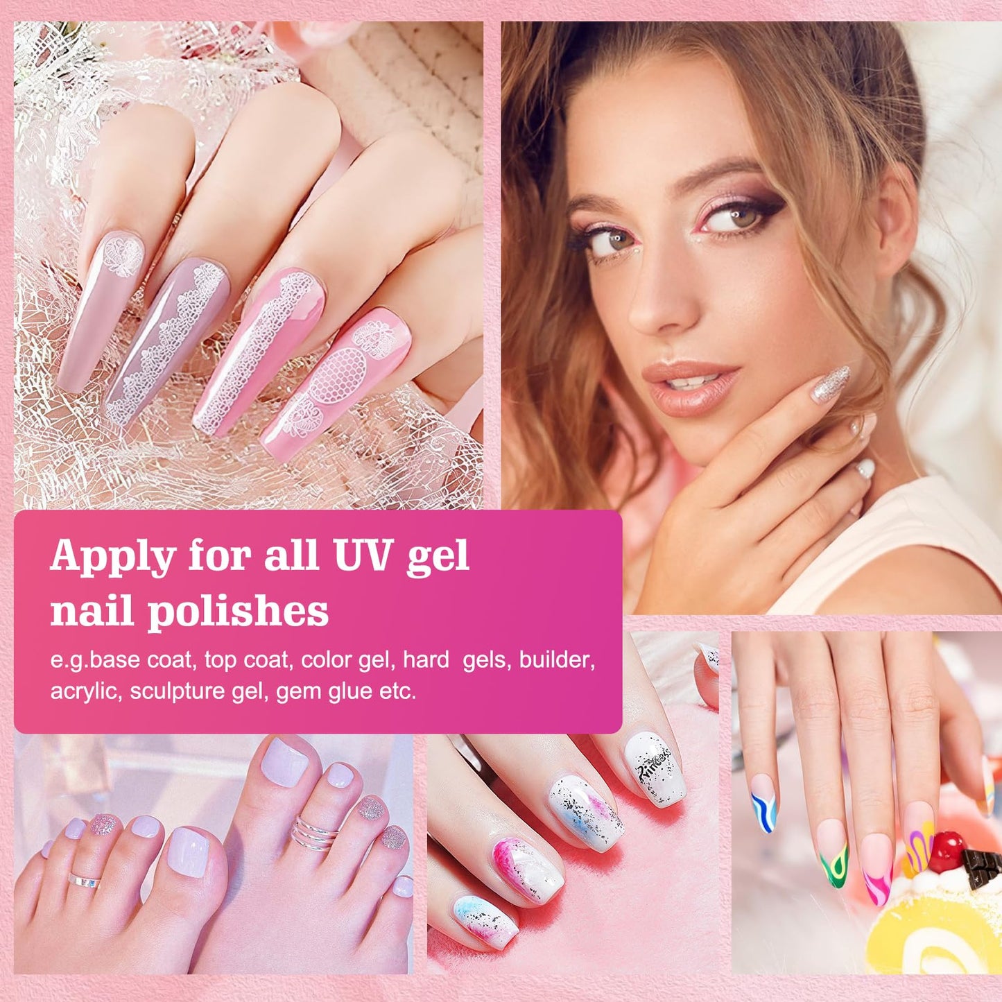 UV Nail Light, LKE Nail Dryer UV Light for Gel Nails with 3 Timers Professional UV LED Nail Lamp for Gel Nail Polish Kit Nail Art Tools Accessories in Home Use