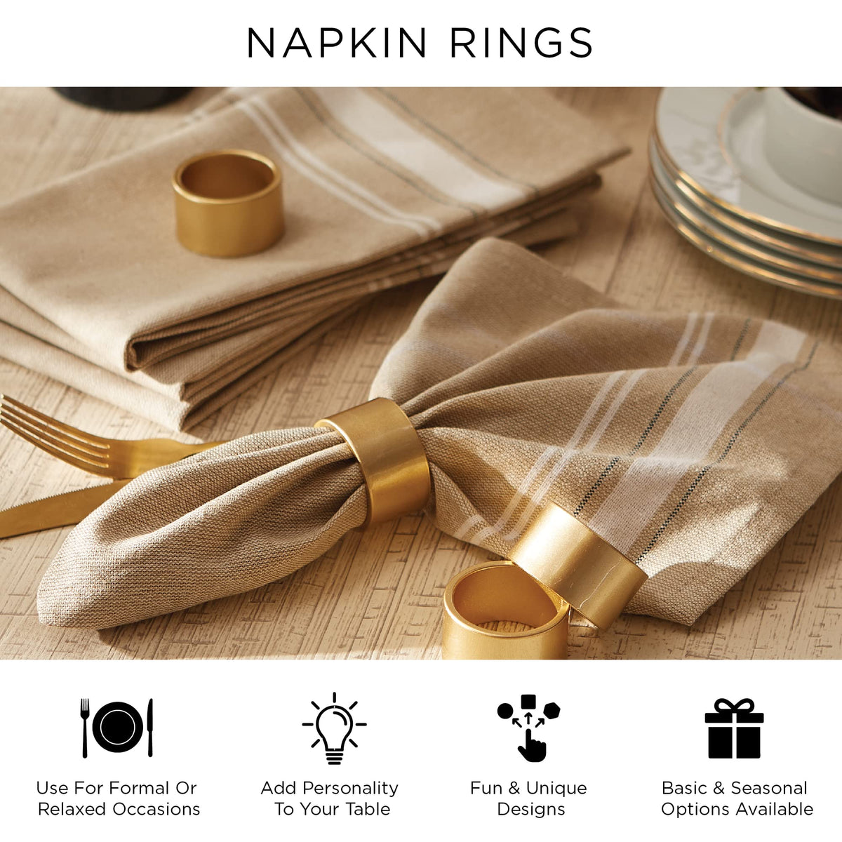 DII Napkin Rings for Halloween, Parties, Everyday, Set of 6, Spider