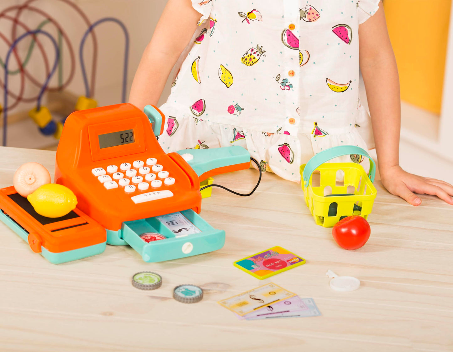 Battat Kids Cash Register with Scanner & Sounds, 26-Piece Set, 26 Pieces Battat