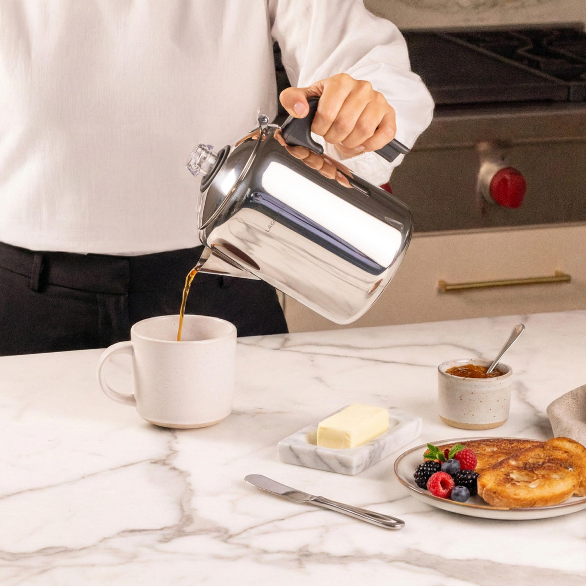 Lagostina Stainless Steel Coffee Percolator, 8-Cup Stovetop Coffee Maker