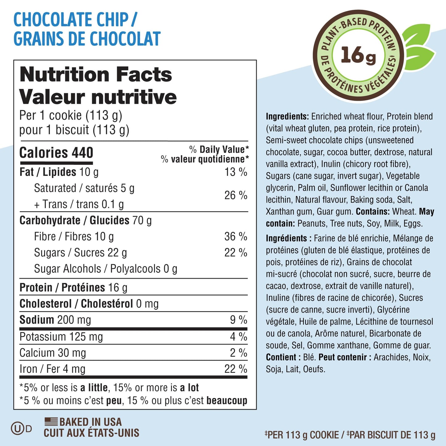 Lenny & Larry's The Complete Cookie β Chocolate Chip 113 Gr BOX OF 12 β High Protein Snack with 16g Plant Protein β Soft-Baked Low Sugar Keto Cookies High in Fiber, Non-GMO & Vegan π All In One Marketplace Canada