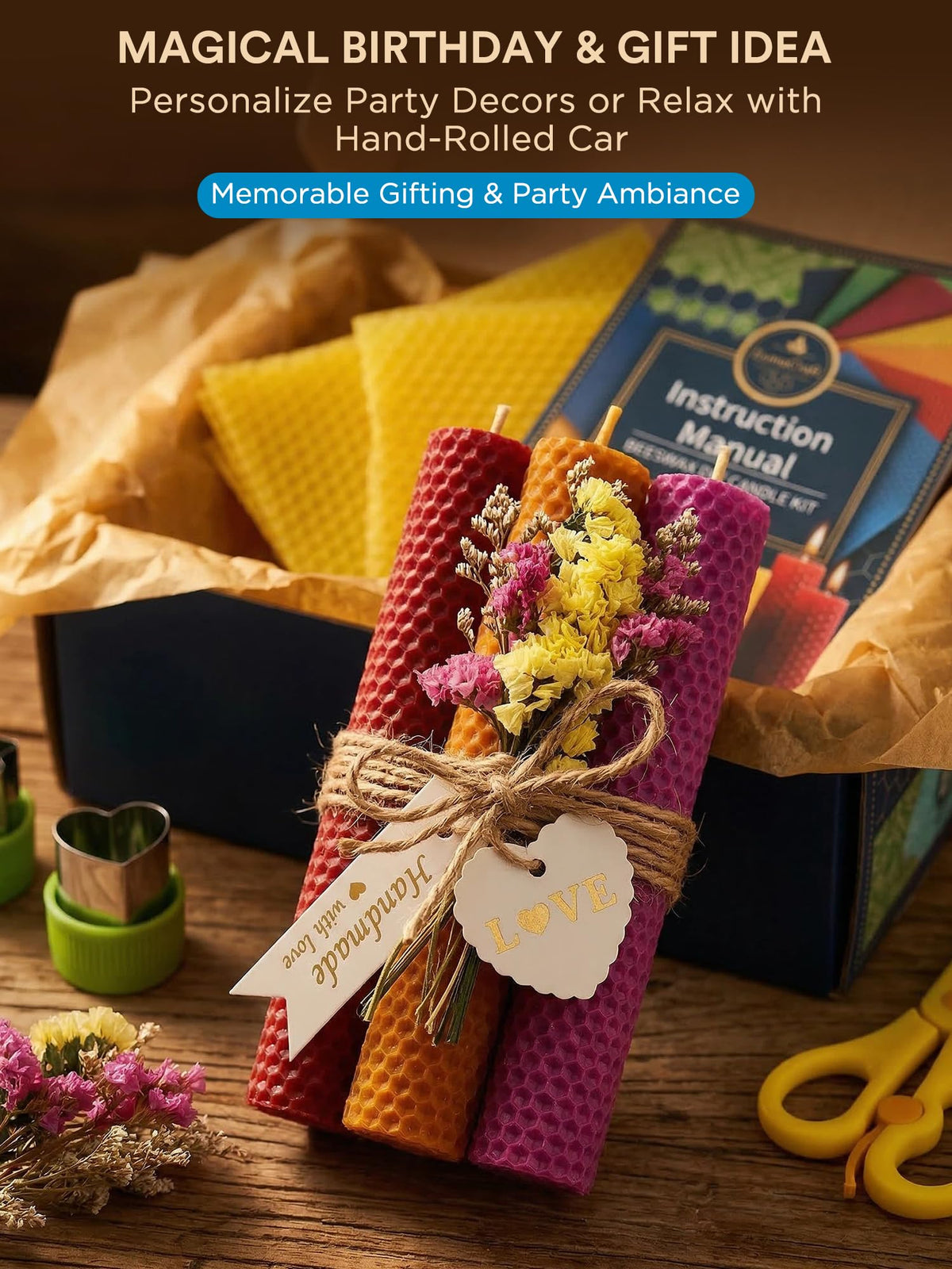 LumaCraft Beeswax Sheets for Candle Making Kit – 16PCS 100% Pure Natural Beeswax Candle Sheets for Rolling Candles – DIY Handmade Candle Making Kit for Family Holiday Party Gift Craft Decor 🍁 All In One Marketplace Canada