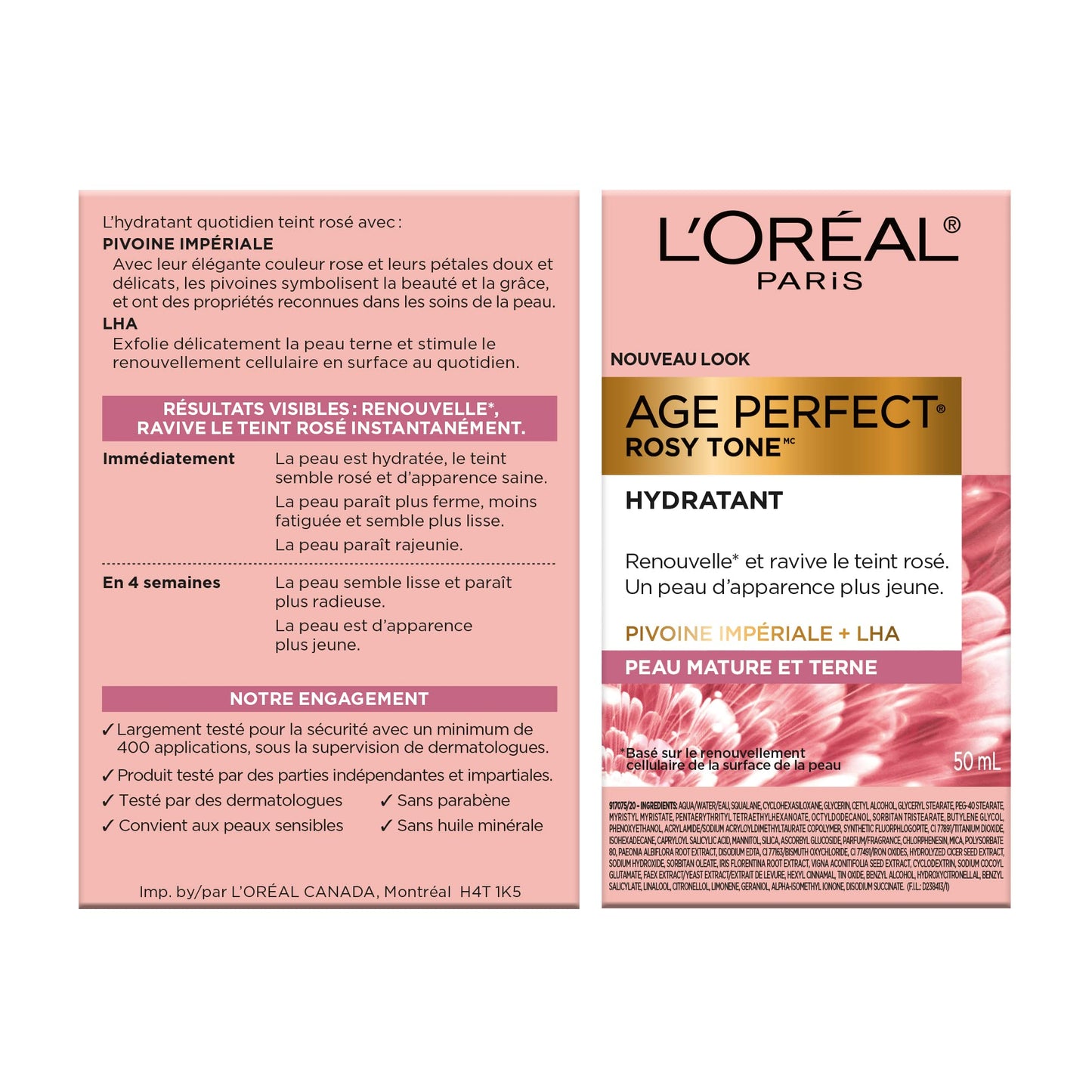 L’Oréal Paris Day Face Moisturizer Cream, Age Perfect Rosy Tone, with LHA & Imperial Peony Extract, For Mature Skin Skincare, 50 ml L'Oreal Paris