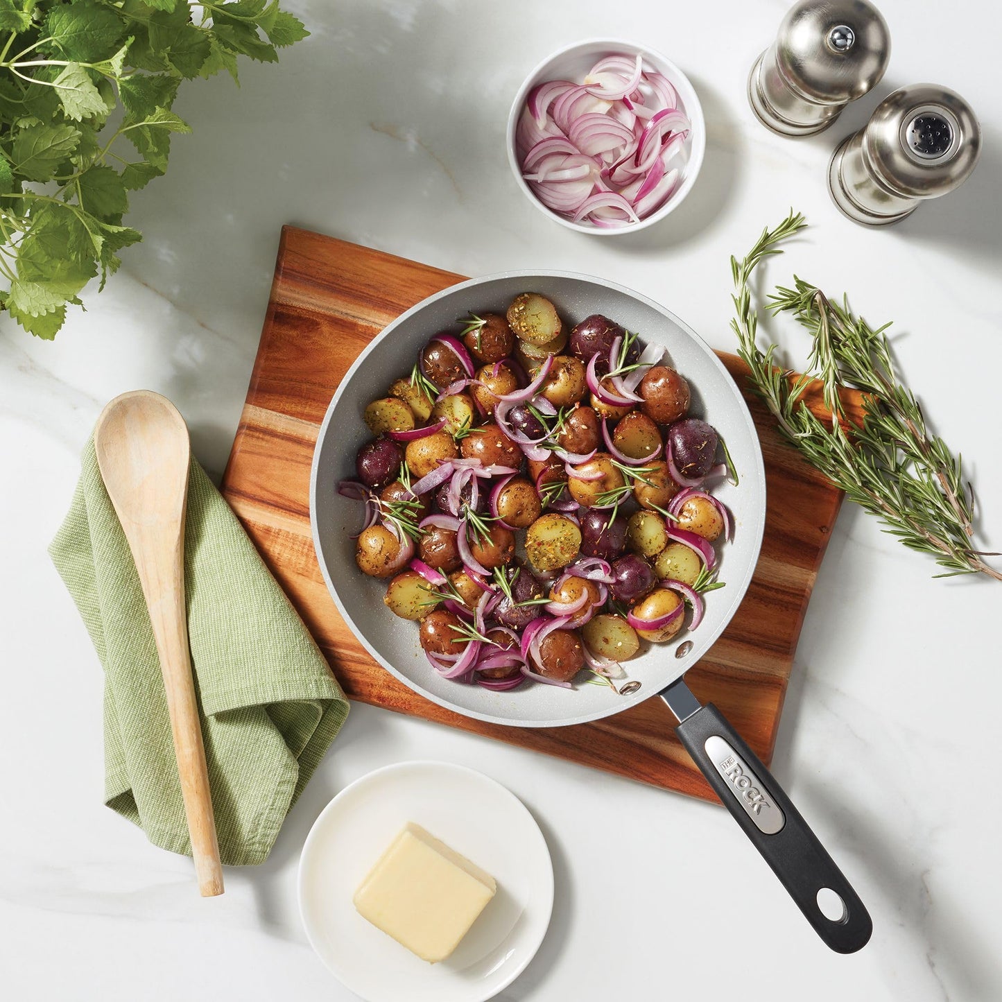 Starfrit The Rock Terra 30cm Ceramic Deep Fry Pan with Lid, PFAS Free Starfrit